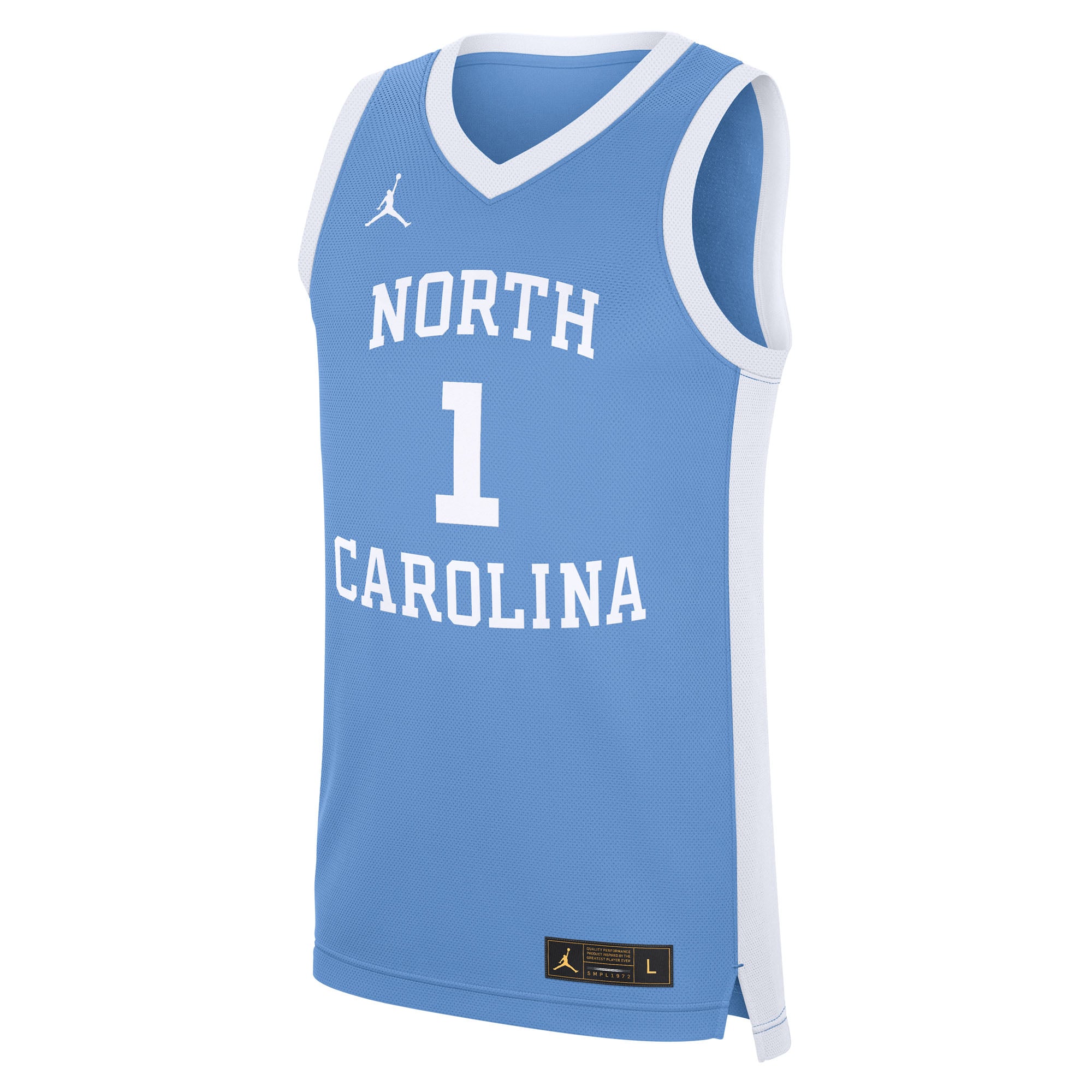 #1 North Carolina Tar Heels Alternate Jersey Carolina Blue - front view