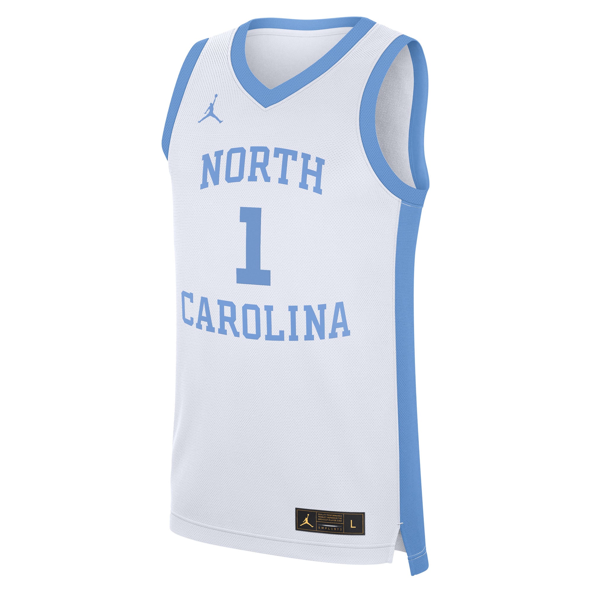#1 North Carolina Tar Heels Alternate Jersey White - back view