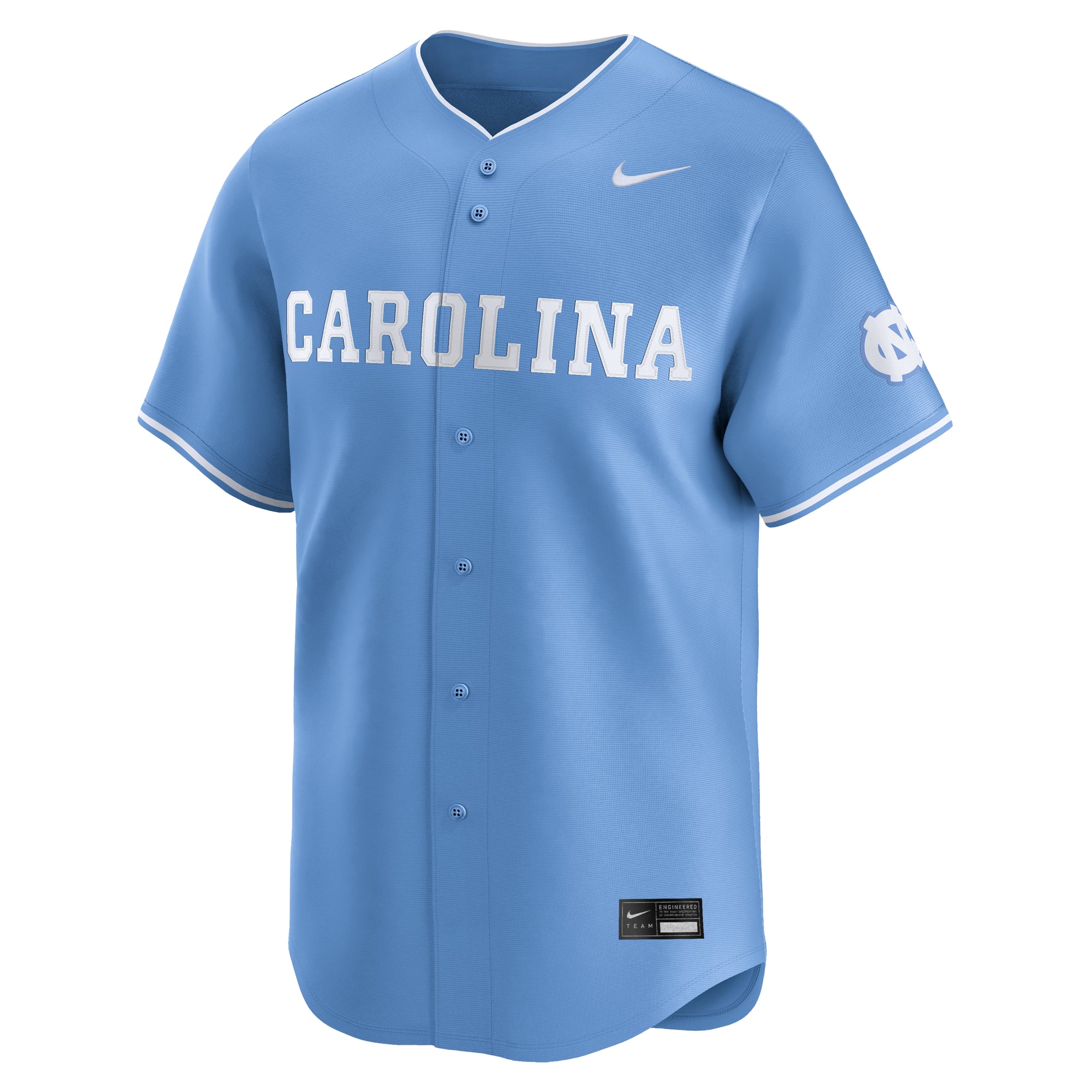 North Carolina Tar Heels Baseball Jersey Carolina Blue - front view