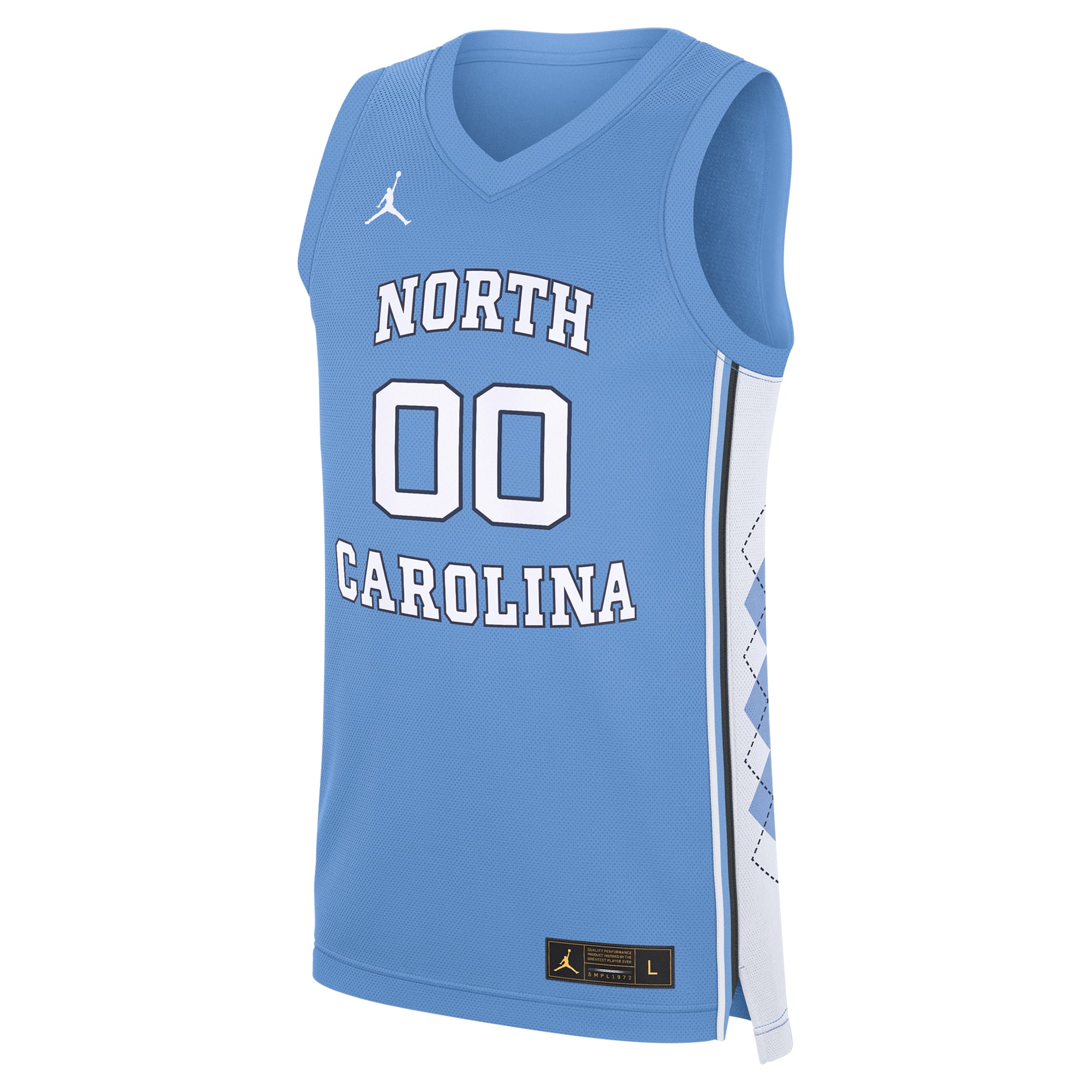 North Carolina Tar Heels Custom Basketball Jersey Carolina Blue - front view