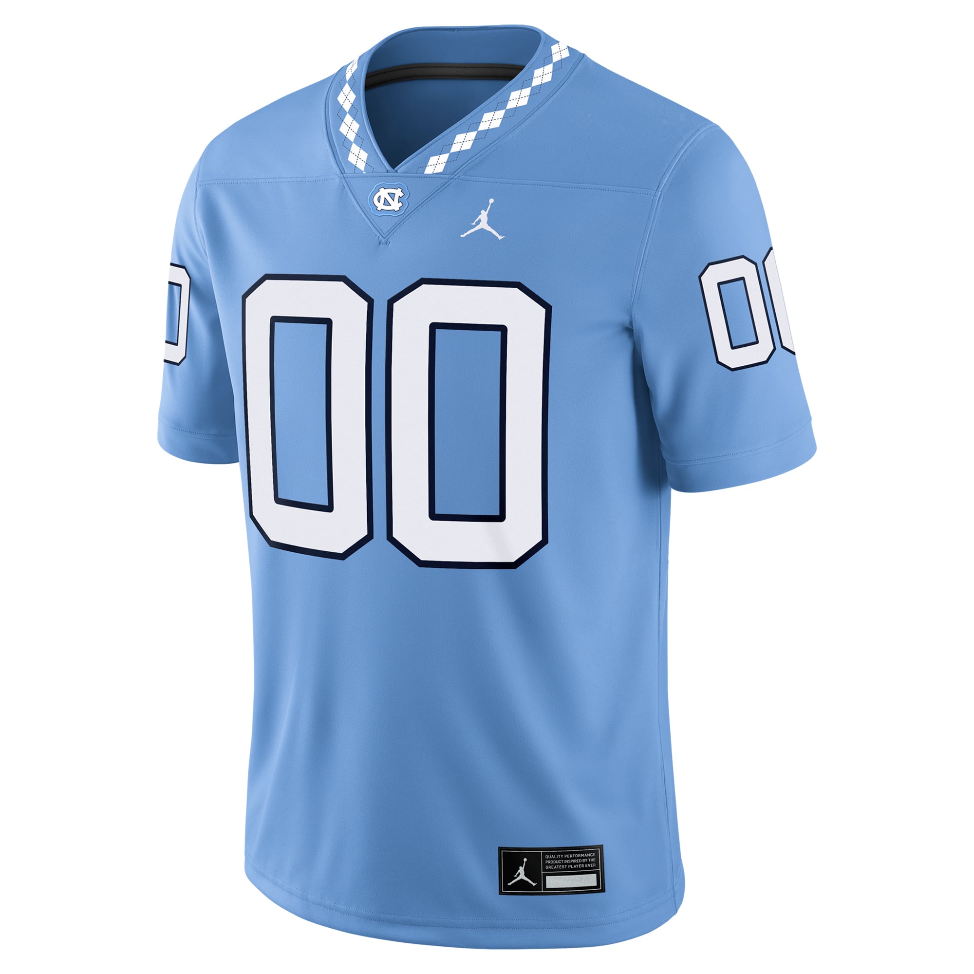 North Carolina Tar Heels Custom Jersey Carolina Blue - front view