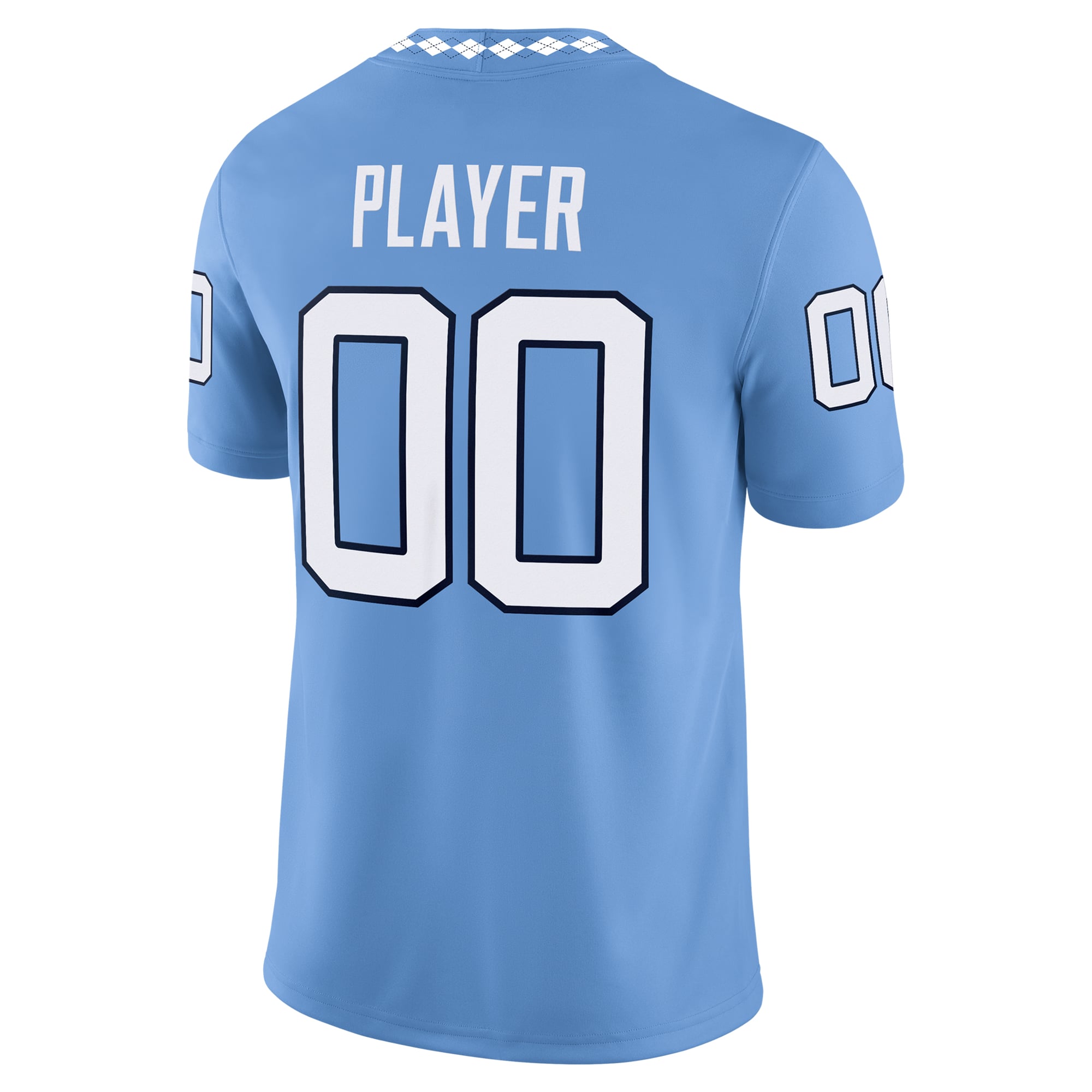 North Carolina Tar Heels Football Jersey Carolina Blue - back view