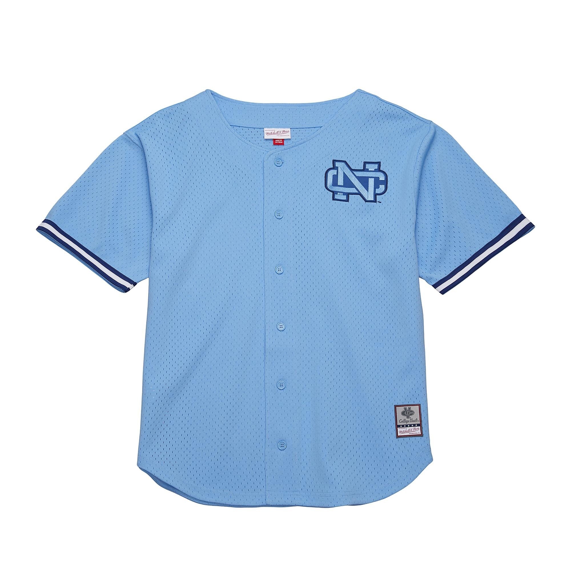 North Carolina Tar Heels Game Time Vintage Mesh Button Front Top Carolina Blue - front view