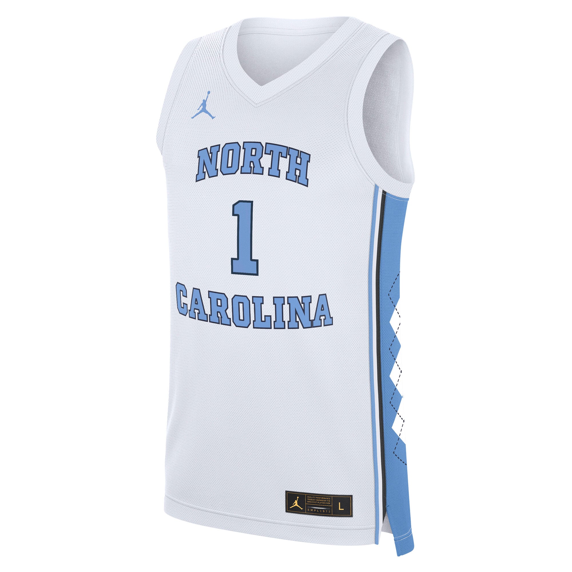 North Carolina Tar Heels Home Basketball Jersey White - front view