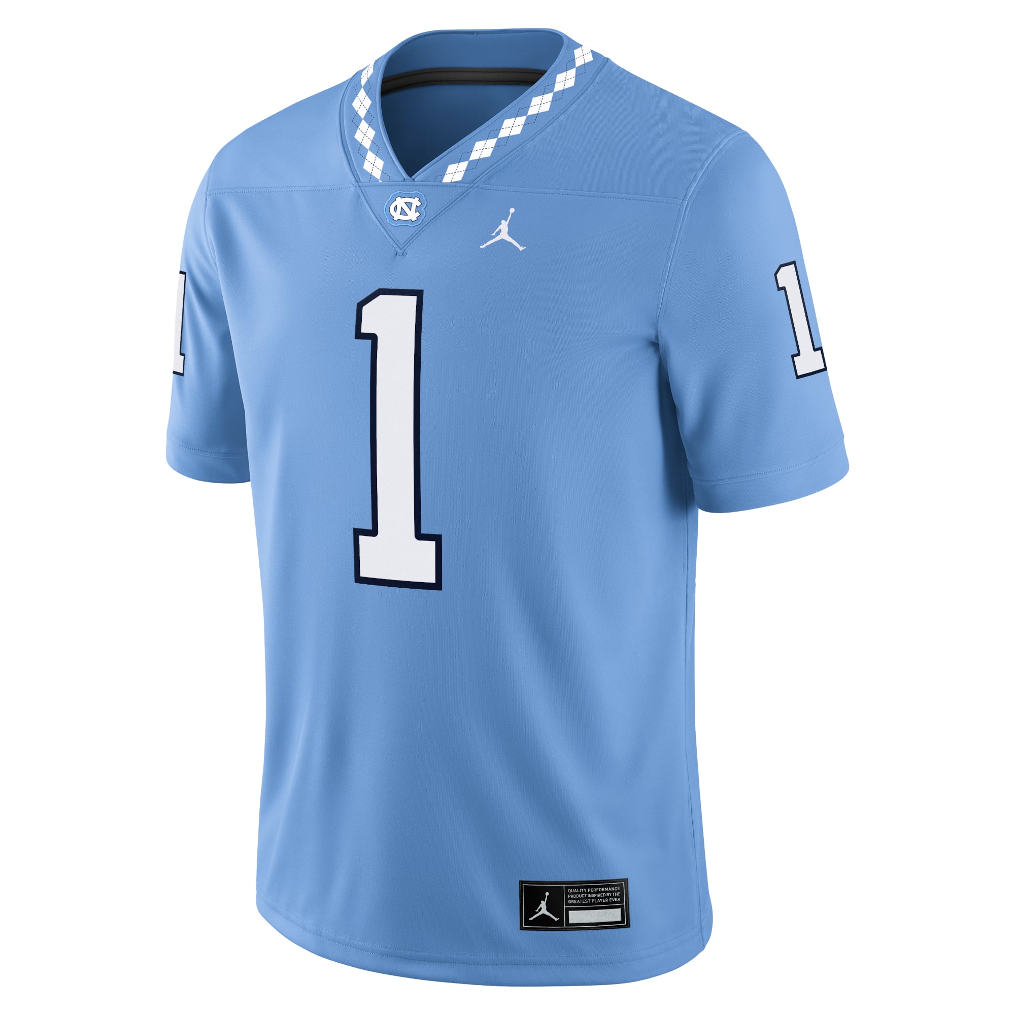 #1 North Carolina Tar Heels Jersey Carolina Blue - front view