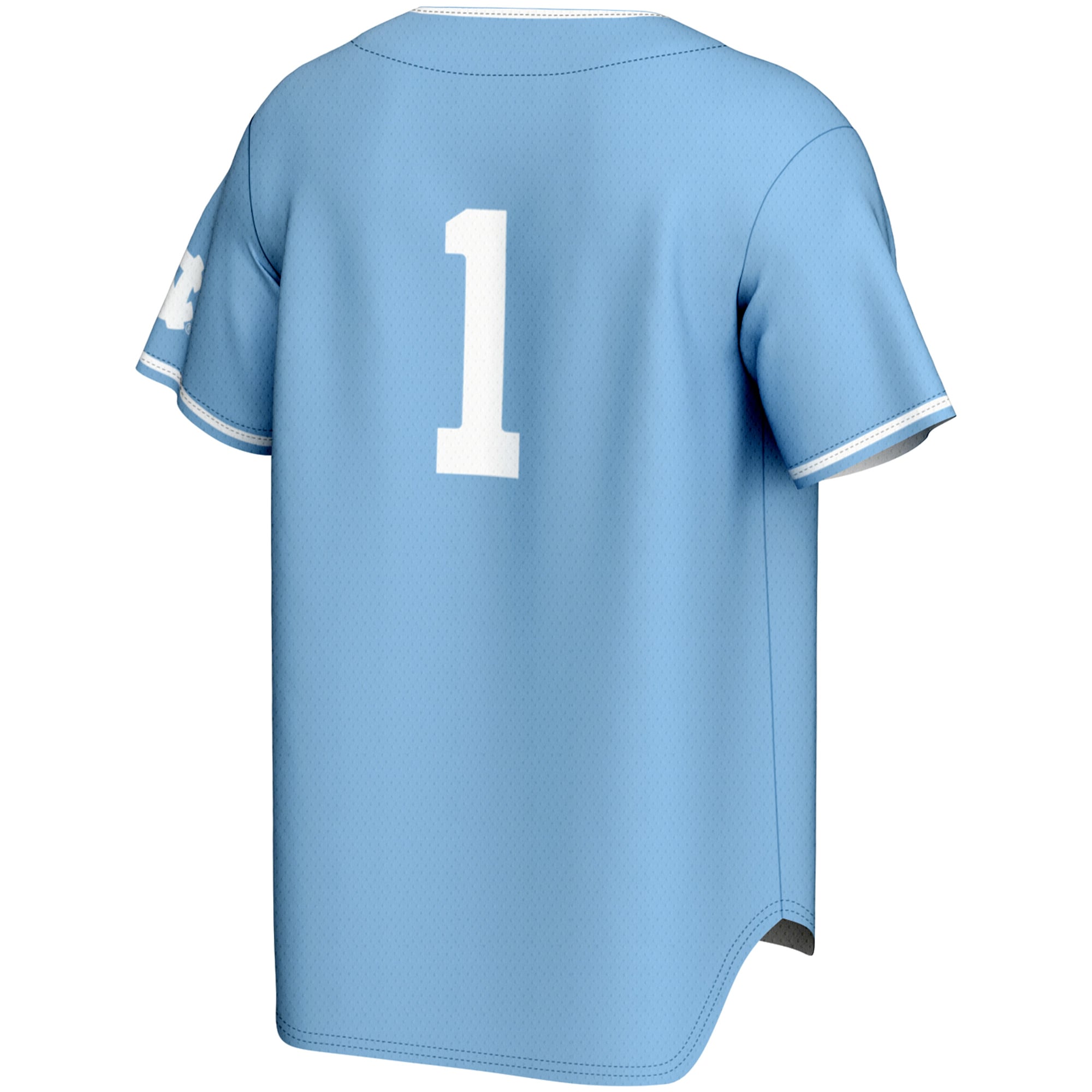 #1 North Carolina Tar Heels Lightweight Baseball Jersey Carolina Blue - back view