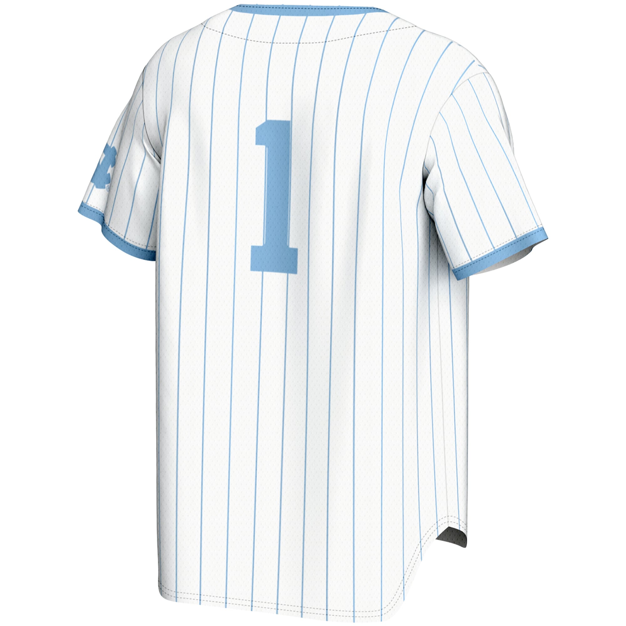 #1 North Carolina Tar Heels Lightweight Baseball Jersey White - back view