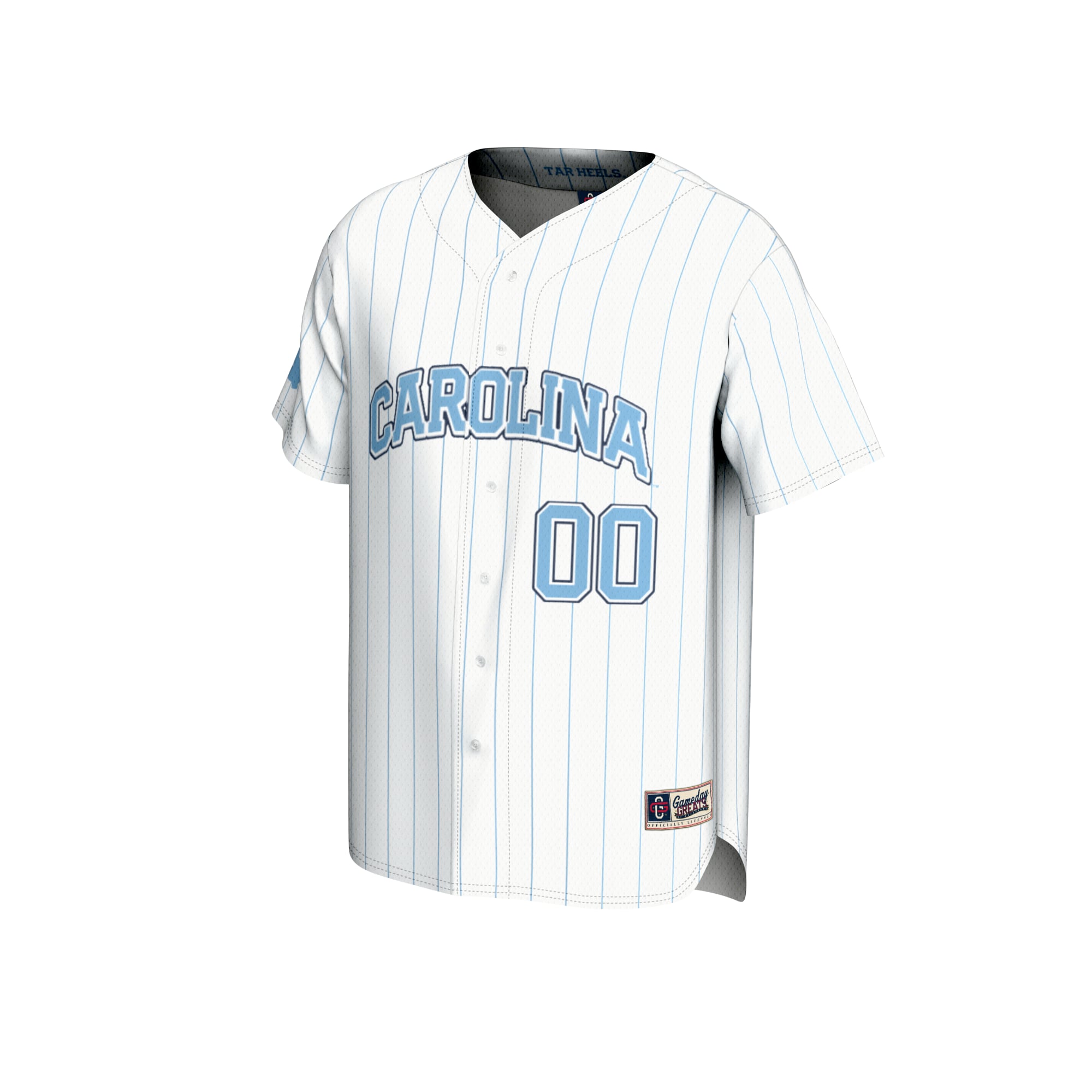 North Carolina Tar Heels Lightweight Baseball Jersey White - front view