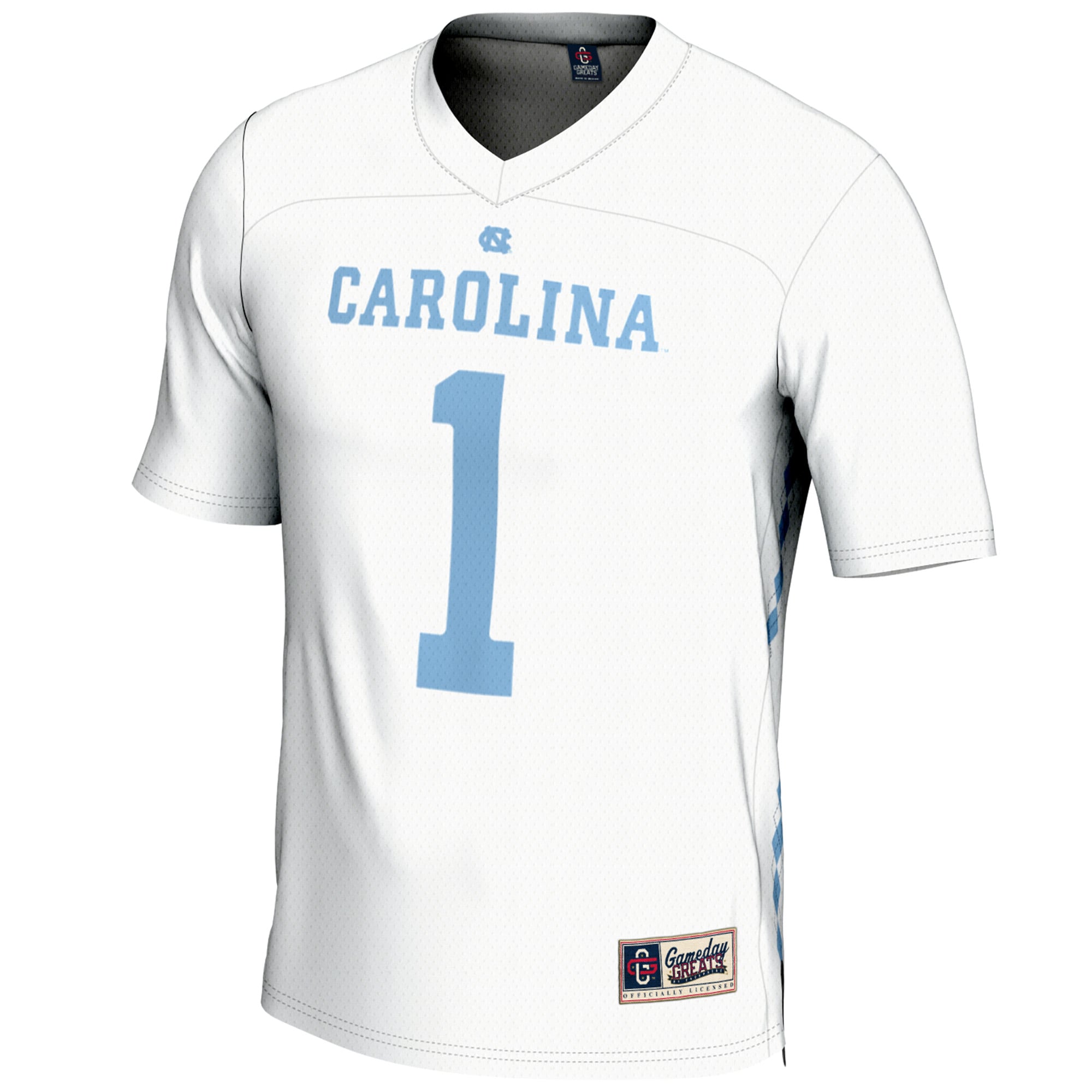 #1 North Carolina Tar Heels Lightweight Men's Lacrosse Jersey White - front view