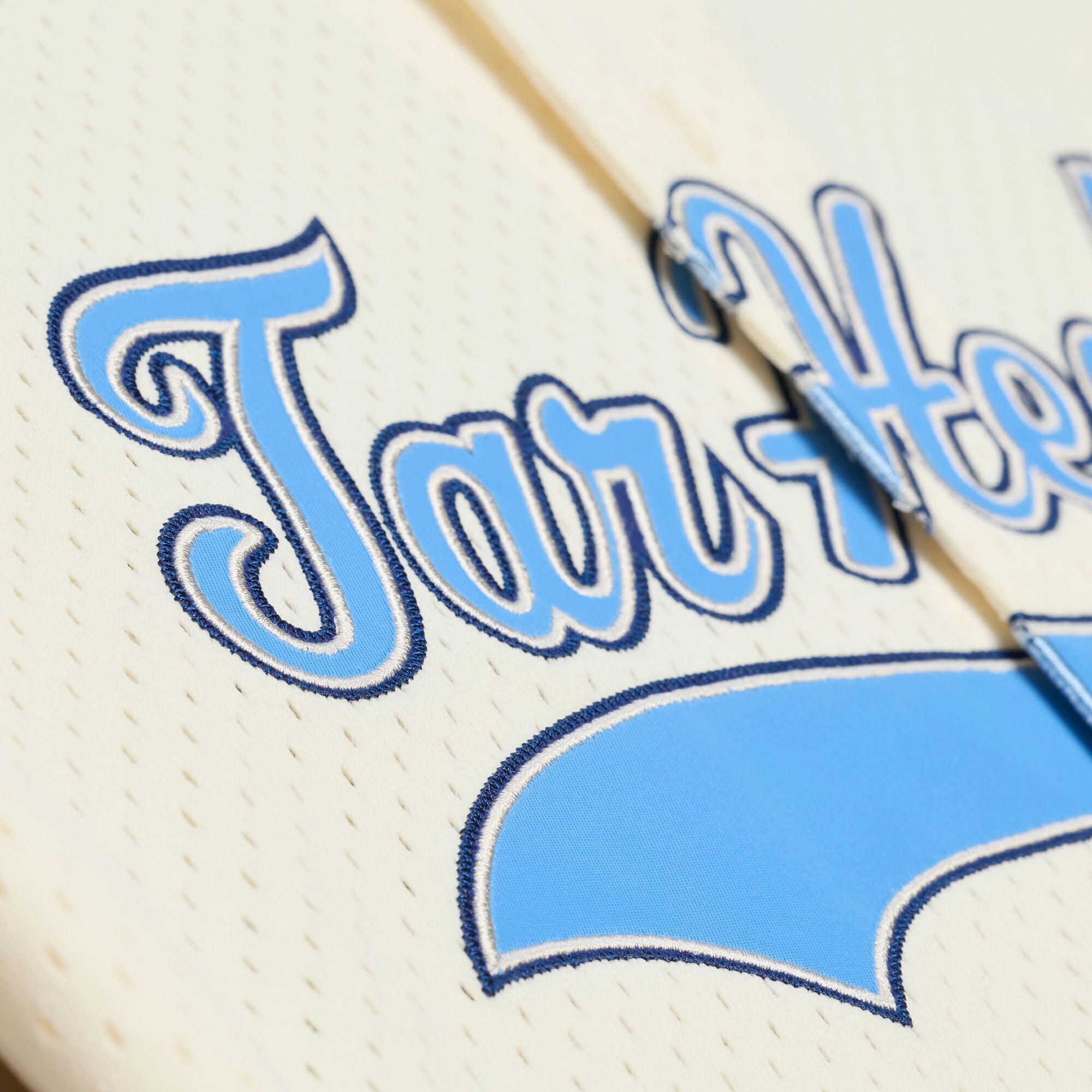 North Carolina Tar Heels Mesh Button-Up Batting Practice Baseball Jersey Cream - detail view 1