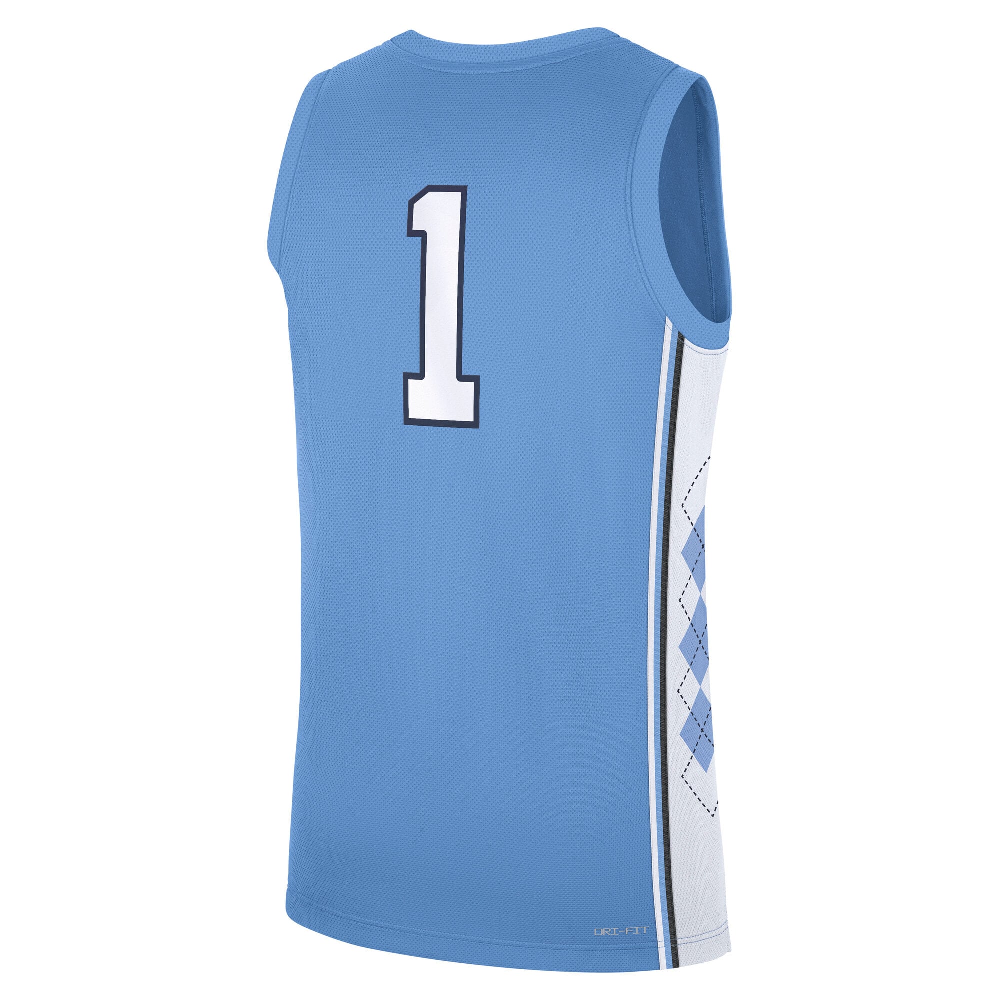 North Carolina Tar Heels Road Basketball Jersey Carolina Blue - back view