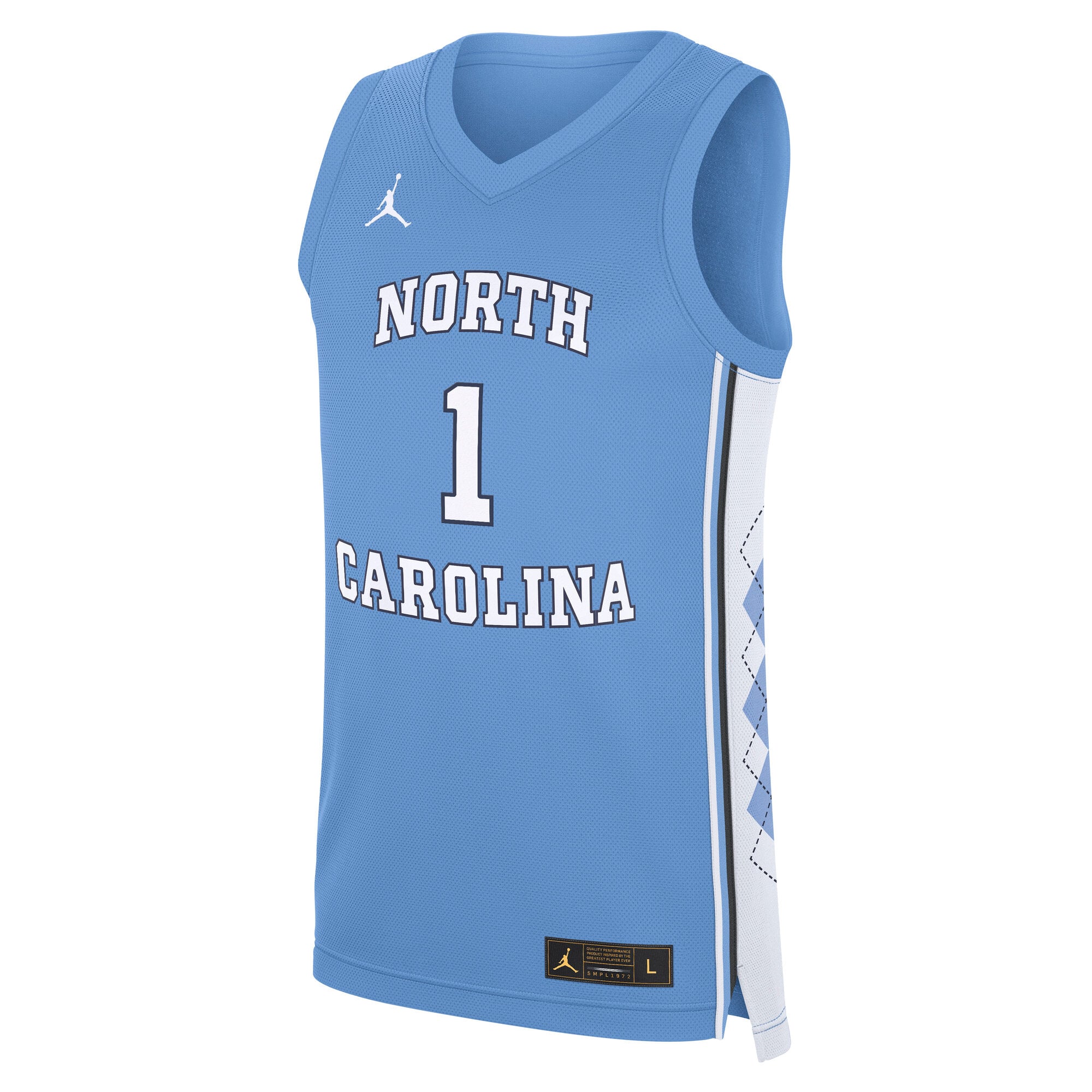 North Carolina Tar Heels Road Basketball Jersey Carolina Blue - front view