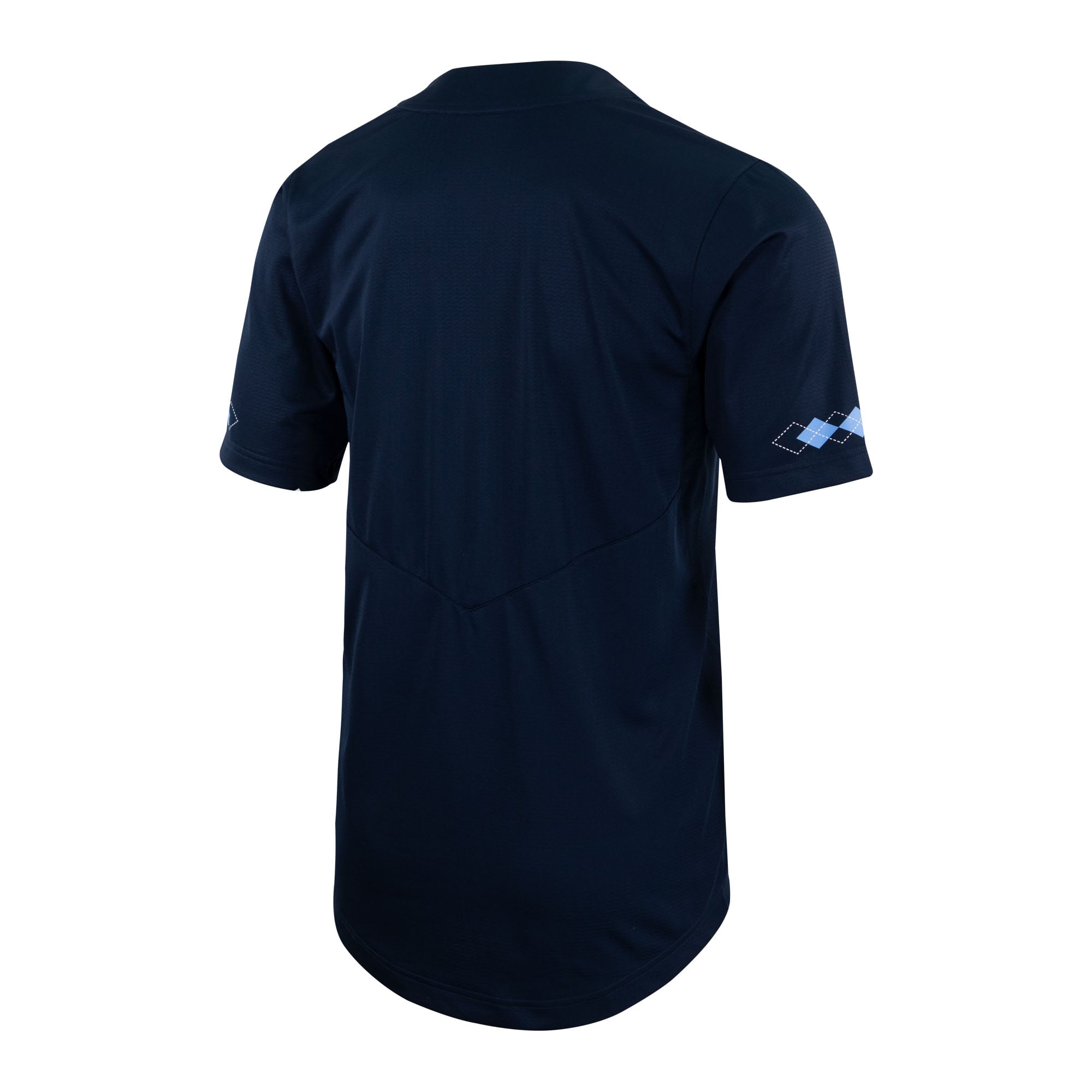 North Carolina Tar Heels Two-Button Baseball Jersey Navy - back view