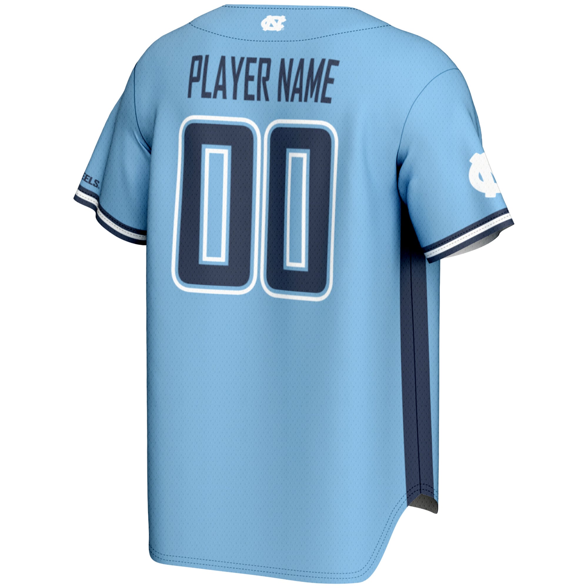 North Carolina Tar Heels Unisex Baseball Lightweight Jersey Carolina Blue - back view