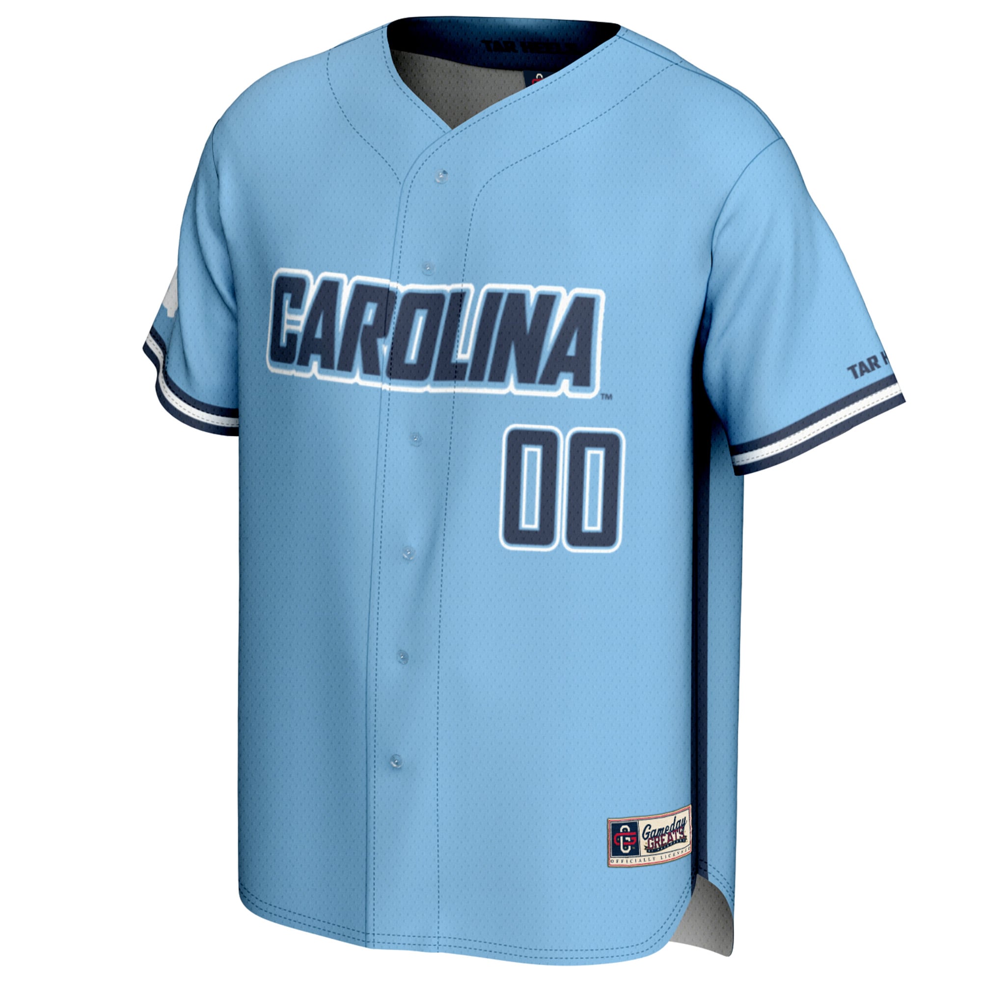 North Carolina Tar Heels Unisex Baseball Lightweight Jersey Carolina Blue - front view