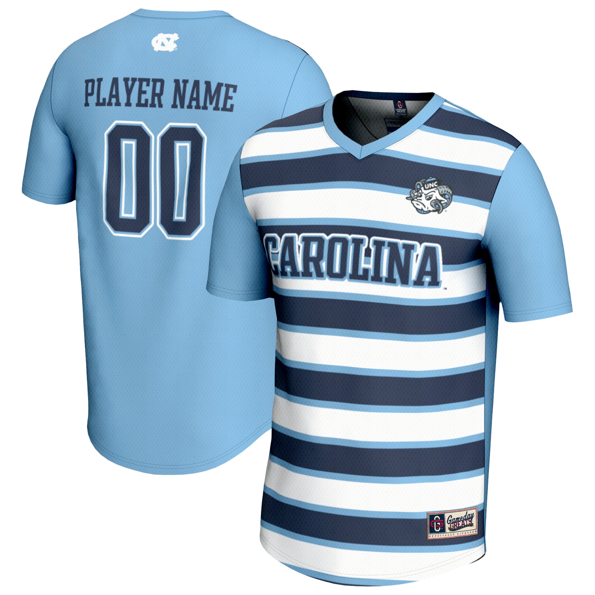 North Carolina Tar Heels Unisex Collegiate Women's Soccer Lightweight Fashion - front and back view