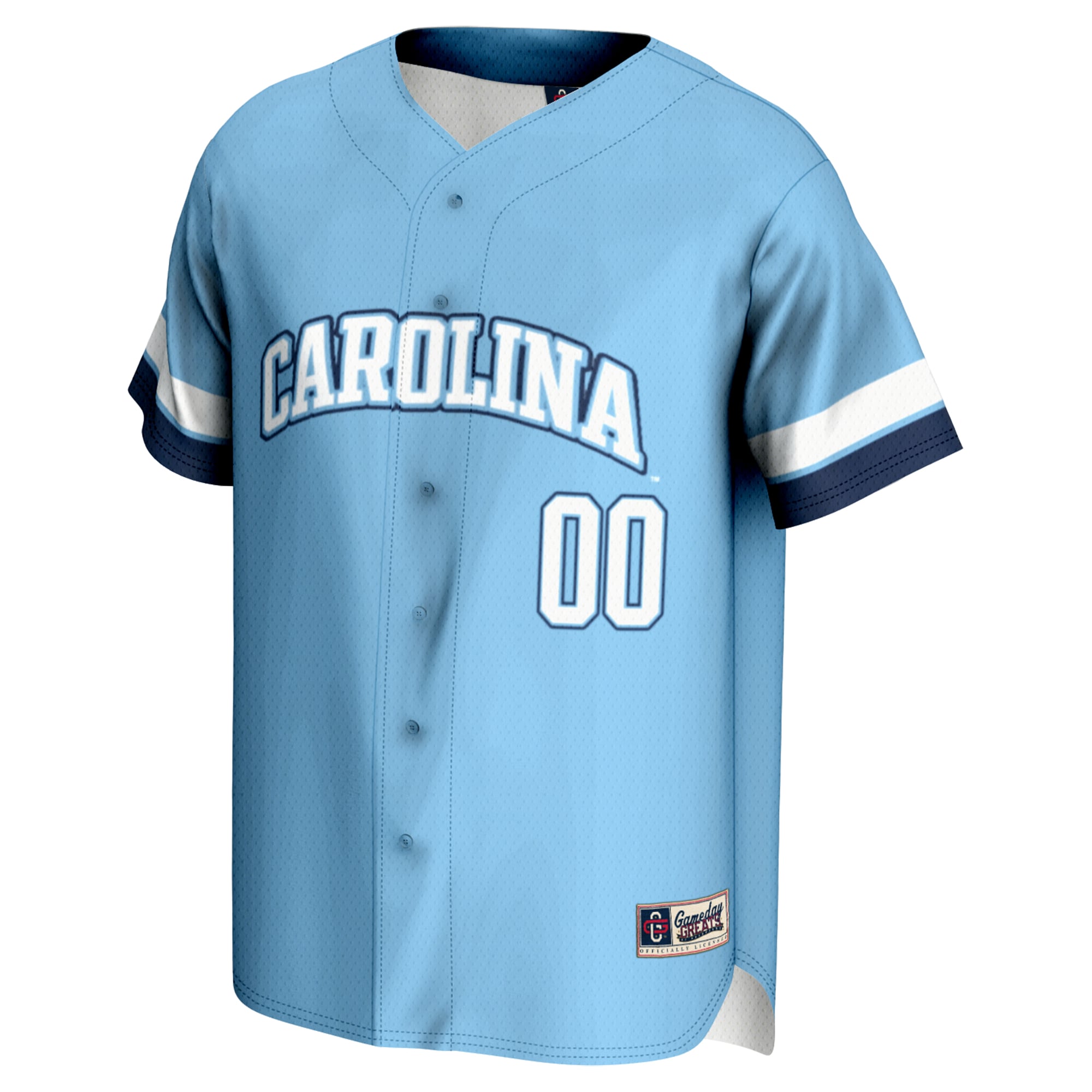 North Carolina Tar Heels Unisex Lightweight Baseball Jersey Carolina Blue - front view