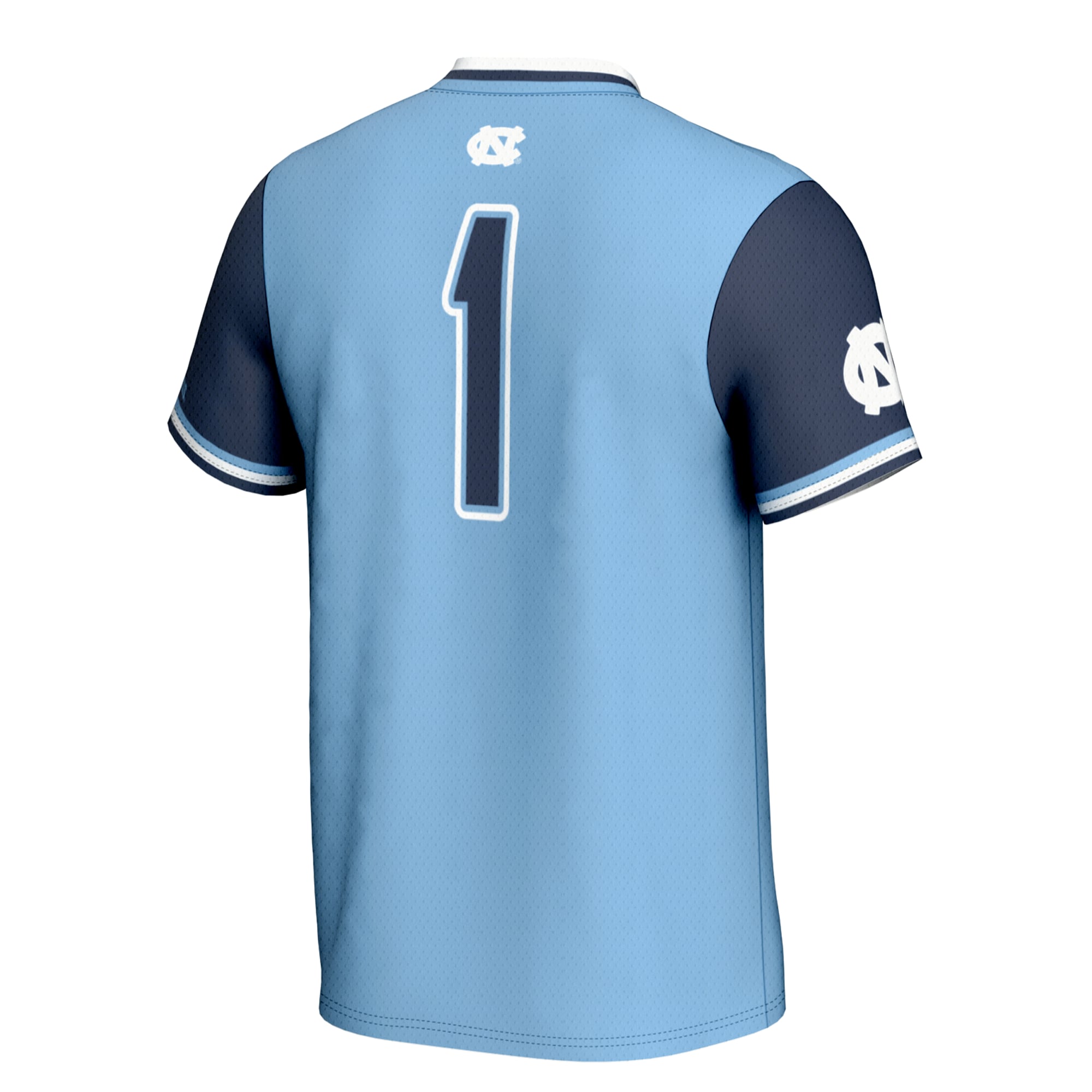#1 North Carolina Tar Heels Unisex Lightweight Softball Jersey Carolina Blue - back view