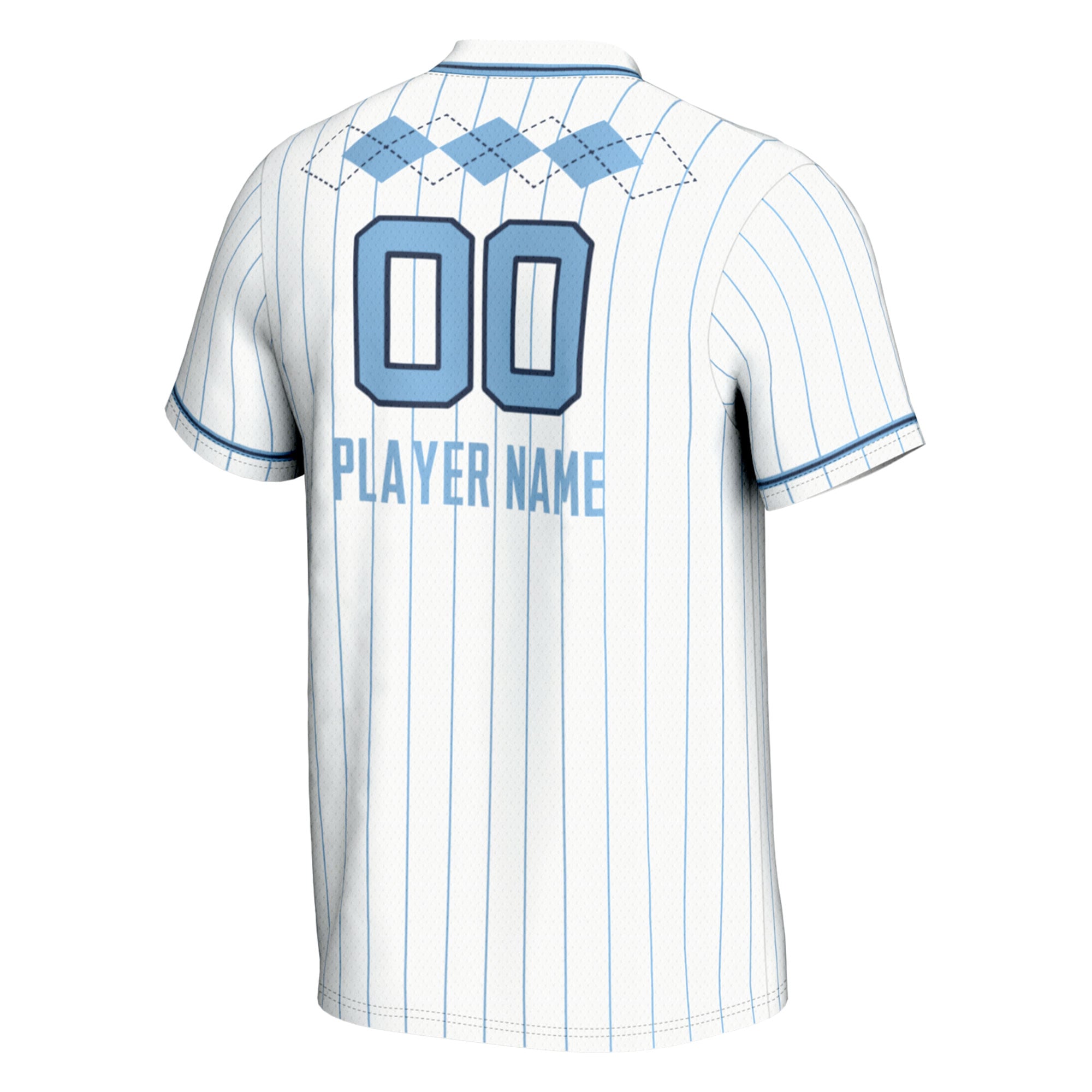 North Carolina Tar Heels Unisex Lightweight Softball Jersey White - back view
