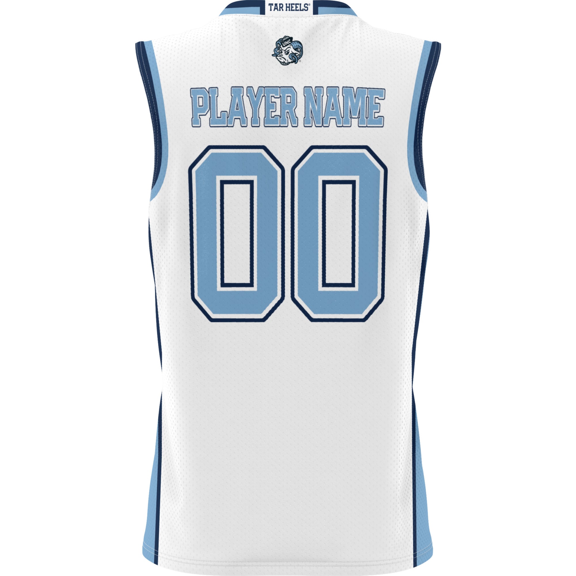 North Carolina Tar Heels Youth Lightweight Women's Basketball Jersey White - back view
