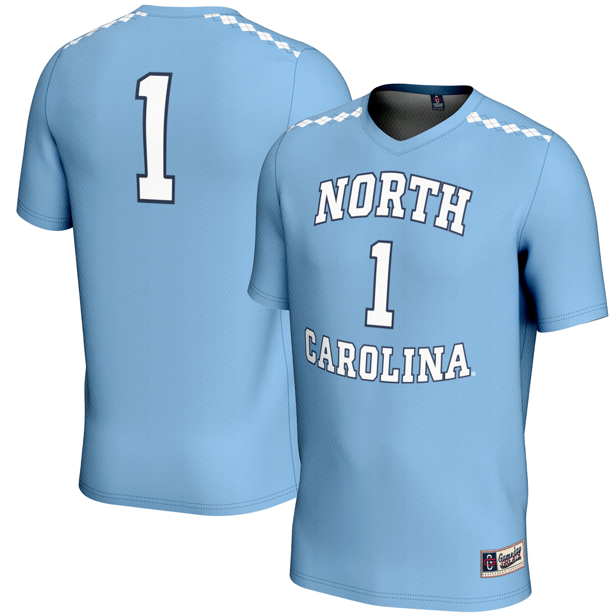 #1 North Carolina Tar Heels Unisex Lightweight Women's Lacrosse Jersey - front and back view
