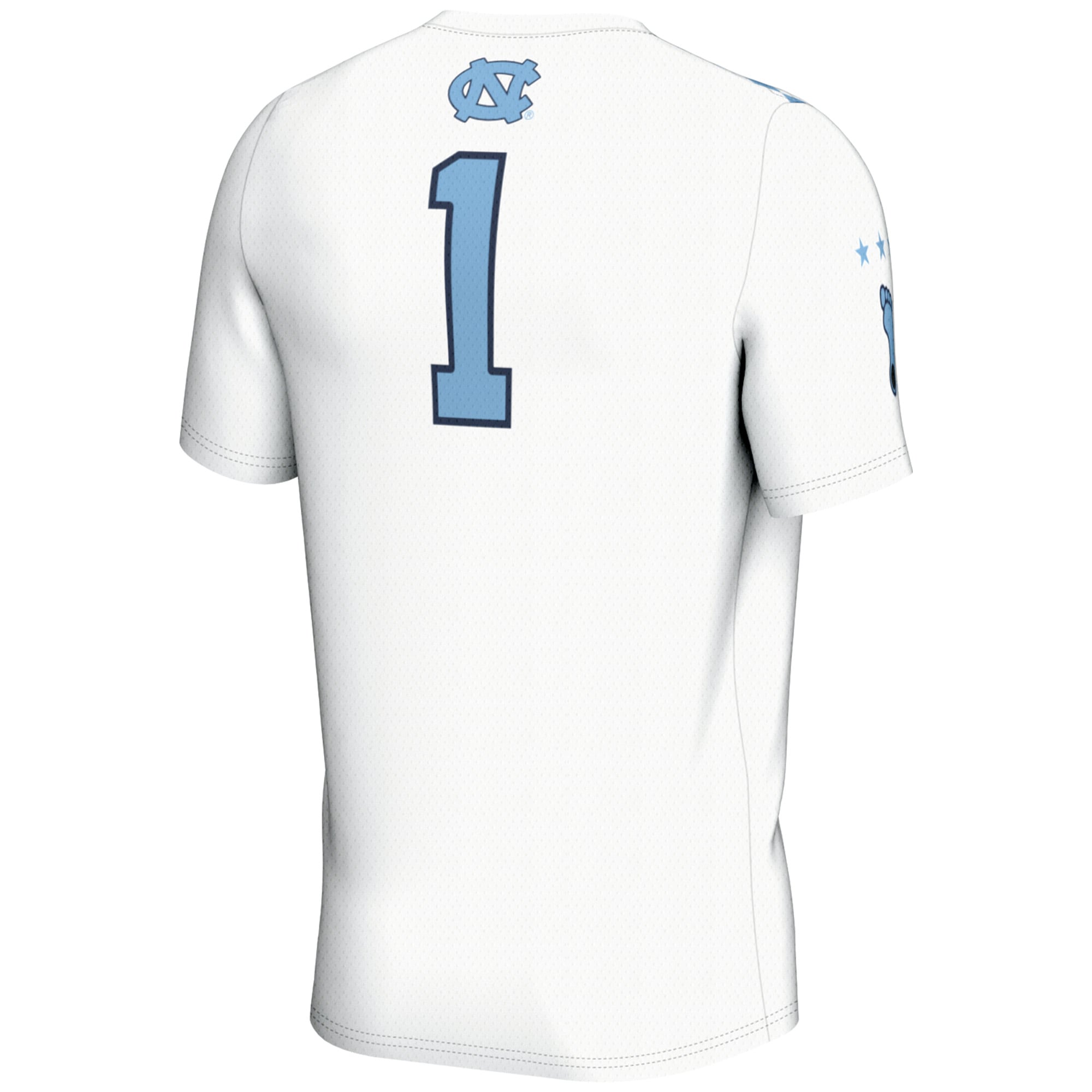 #1 North Carolina Tar Heels Unisex Lightweight Women's Lacrosse Jersey White - back view