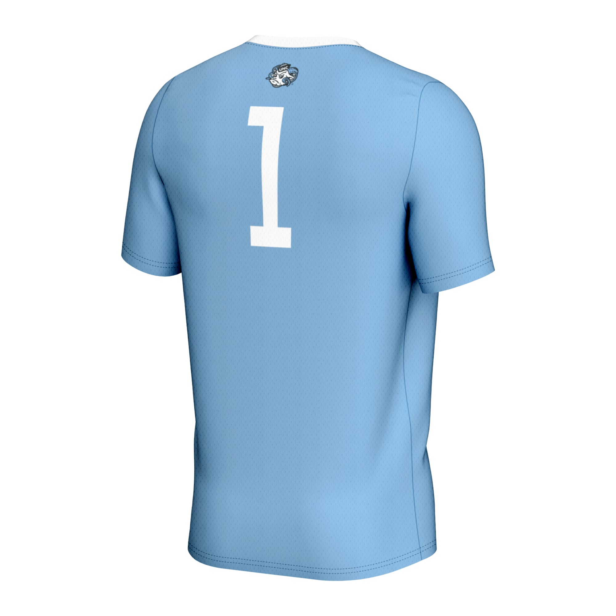 #1 North Carolina Tar Heels Unisex Men's Soccer Jersey Carolina Blue - back view