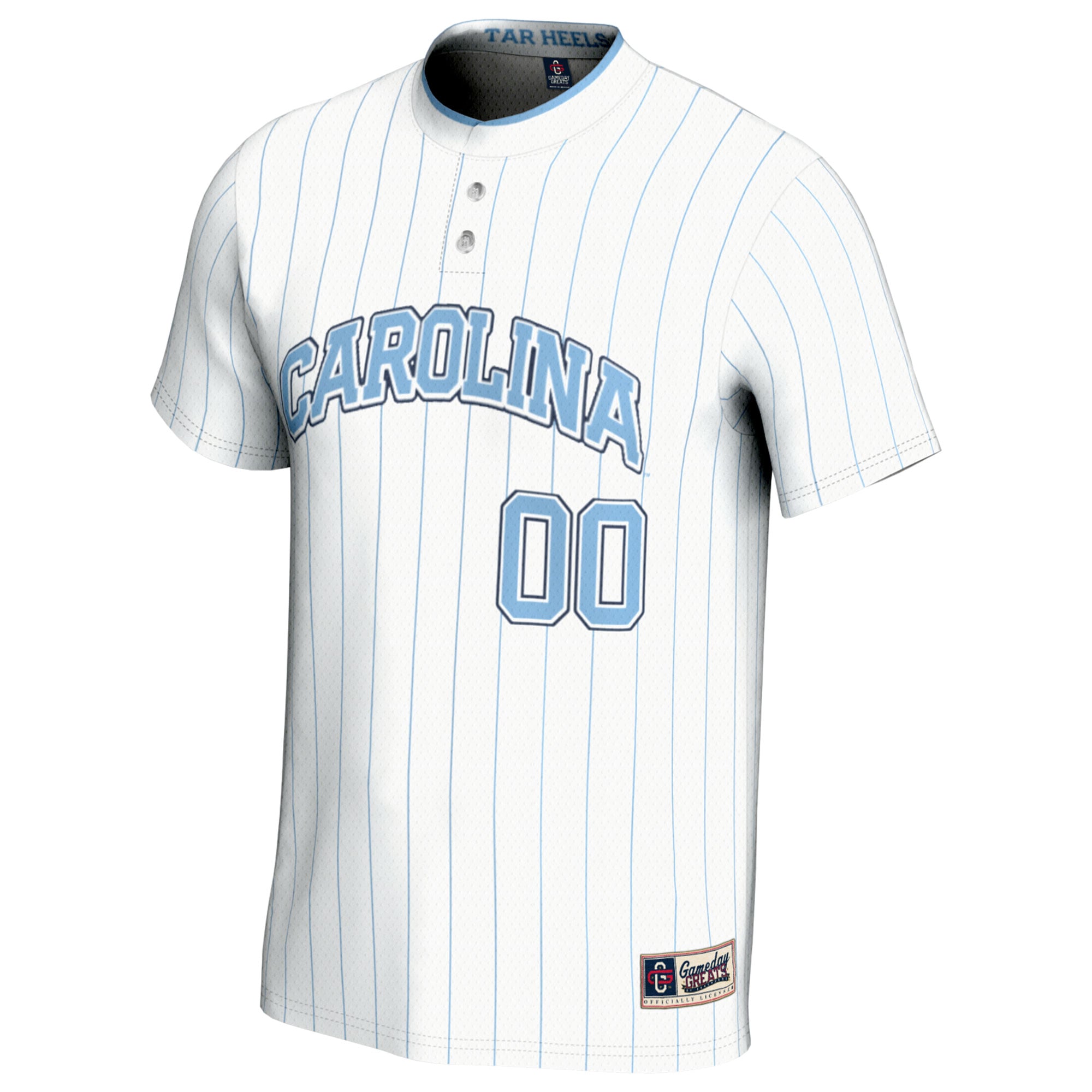 North Carolina Tar Heels Unisex Softball Lightweight Jersey White - front view