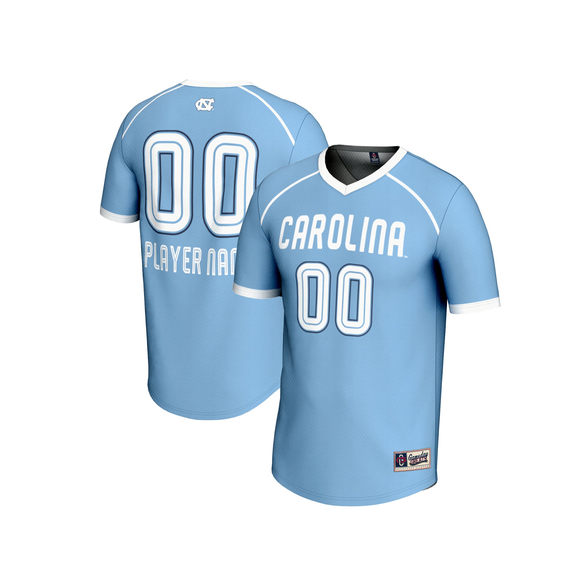 North Carolina Tar Heels Unisex Women's Lacrosse Lightweight Jersey Light - front and back view