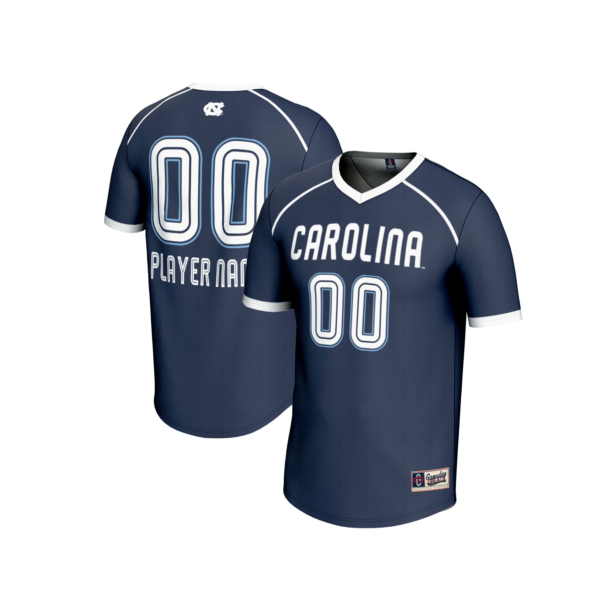 North Carolina Tar Heels Unisex Women's Lacrosse Lightweight Jersey Navy - front and back view
