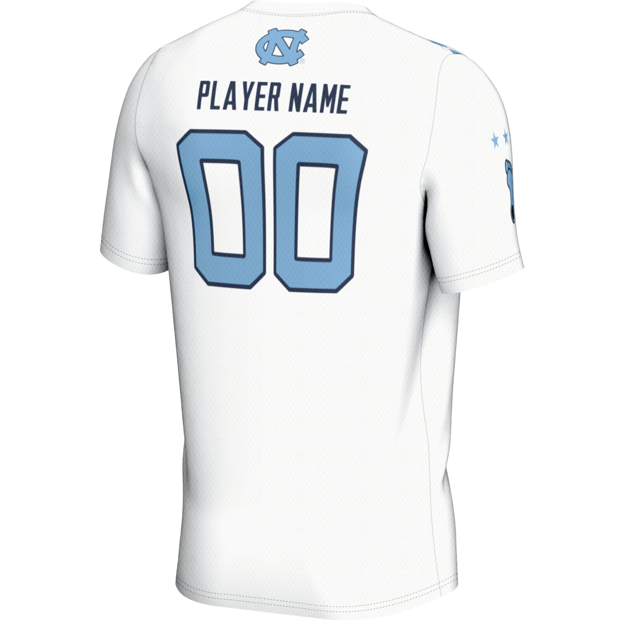 North Carolina Tar Heels Unisex Women's Lacrosse Lightweight Jersey White - back view