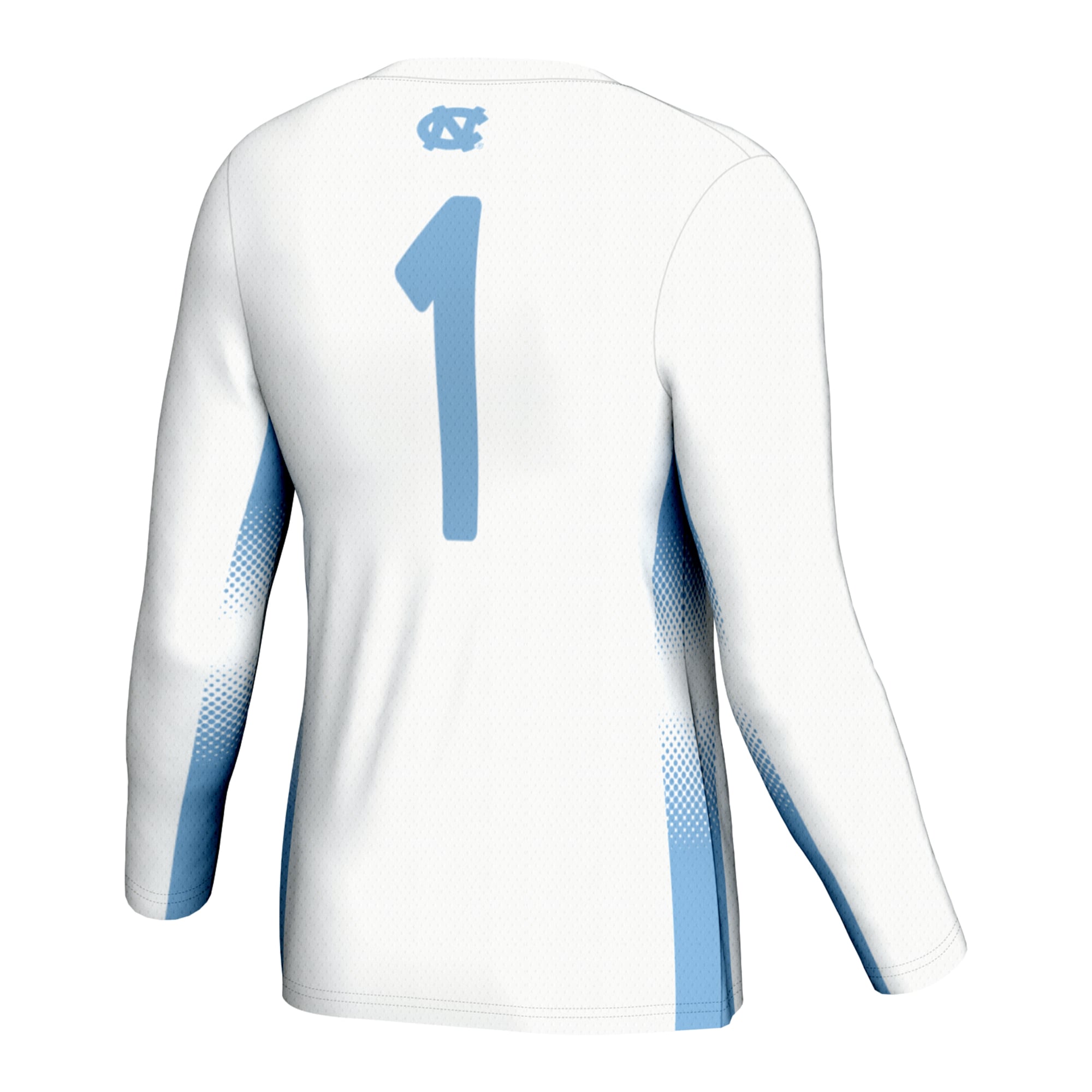 #1 North Carolina Tar Heels Unisex Women's Volleyball Jersey White - back view
