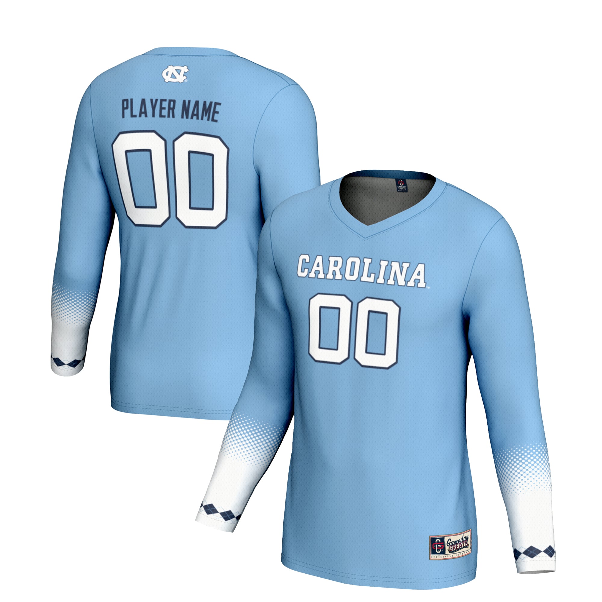 North Carolina Tar Heels Unisex Women's Volleyball Lightweight Jersey - front and back view