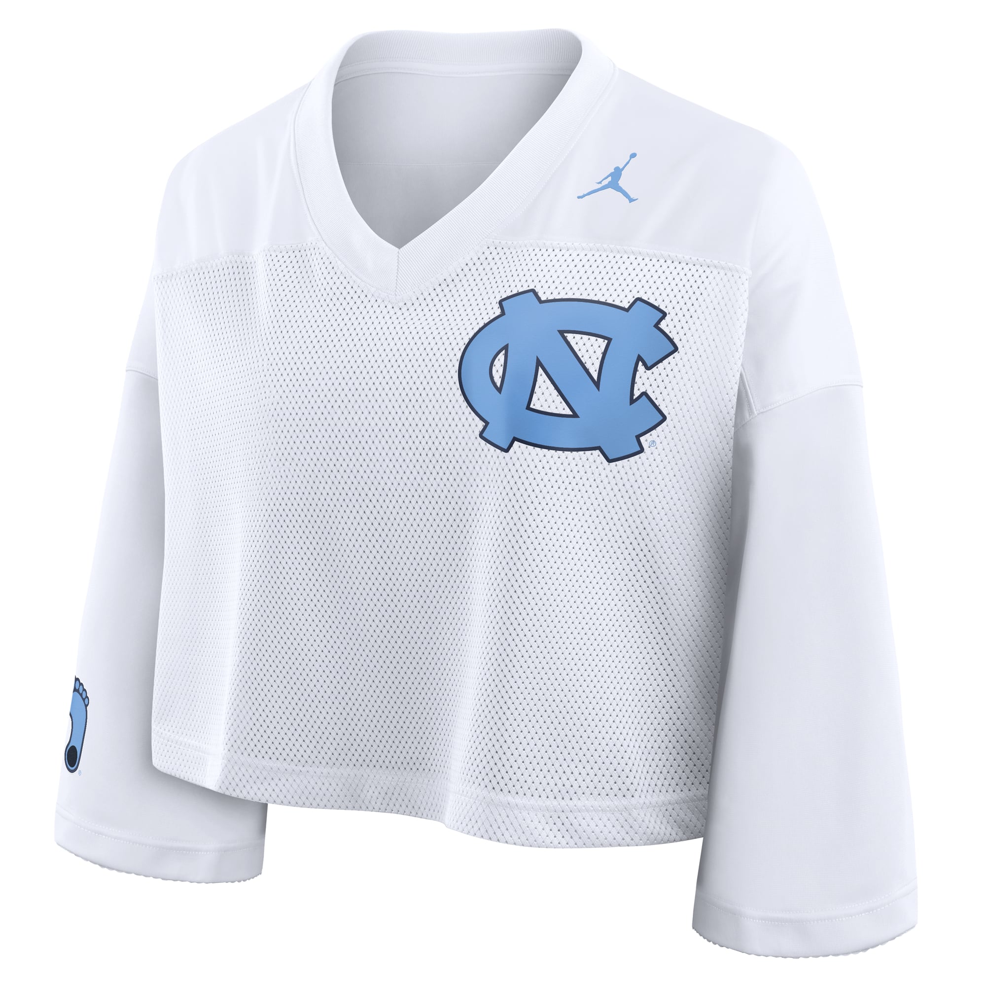 North Carolina Tar Heels Women's Cropped Mesh Fashion Jersey White - front view