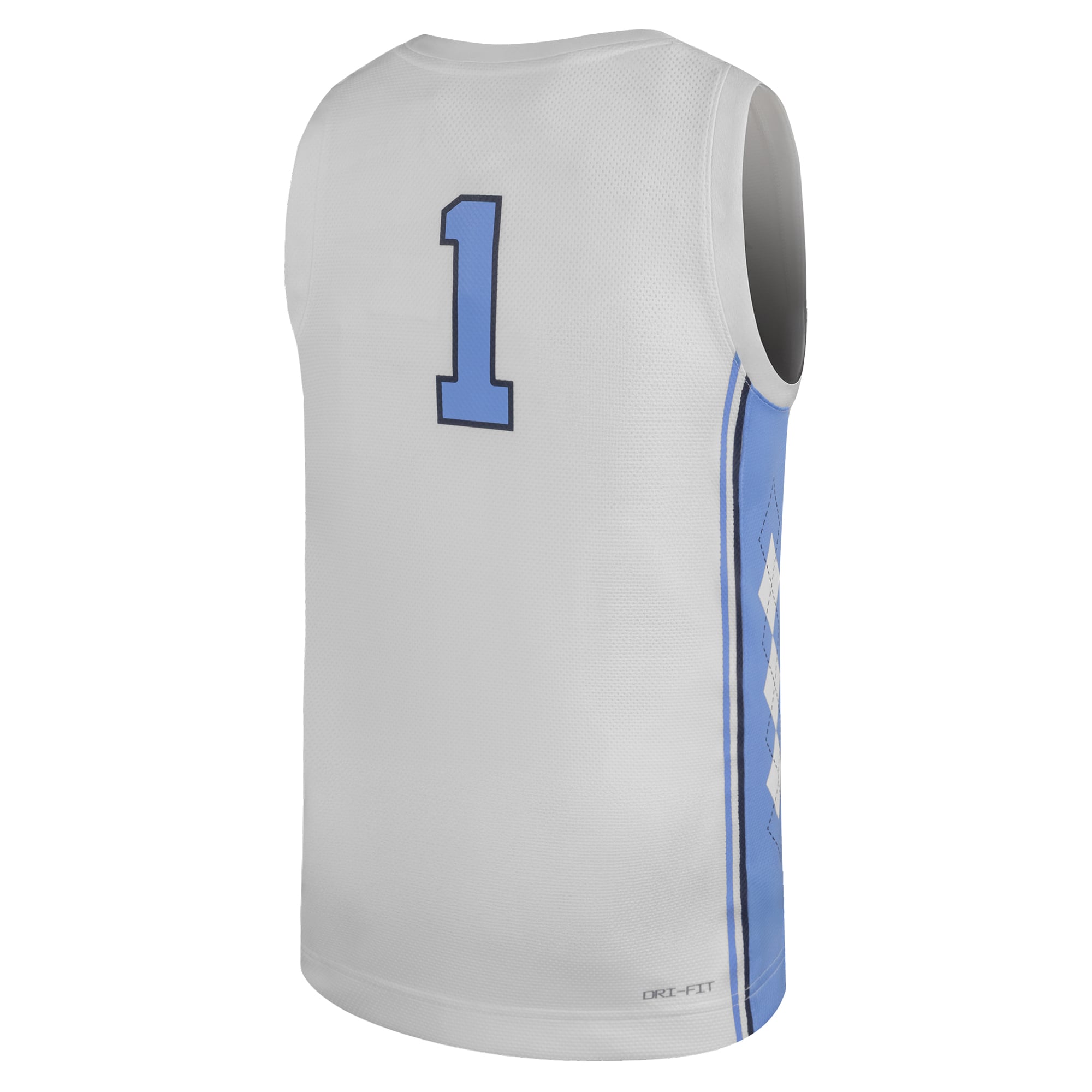 #1 North Carolina Tar Heels Youth Basketball Jersey White - back view