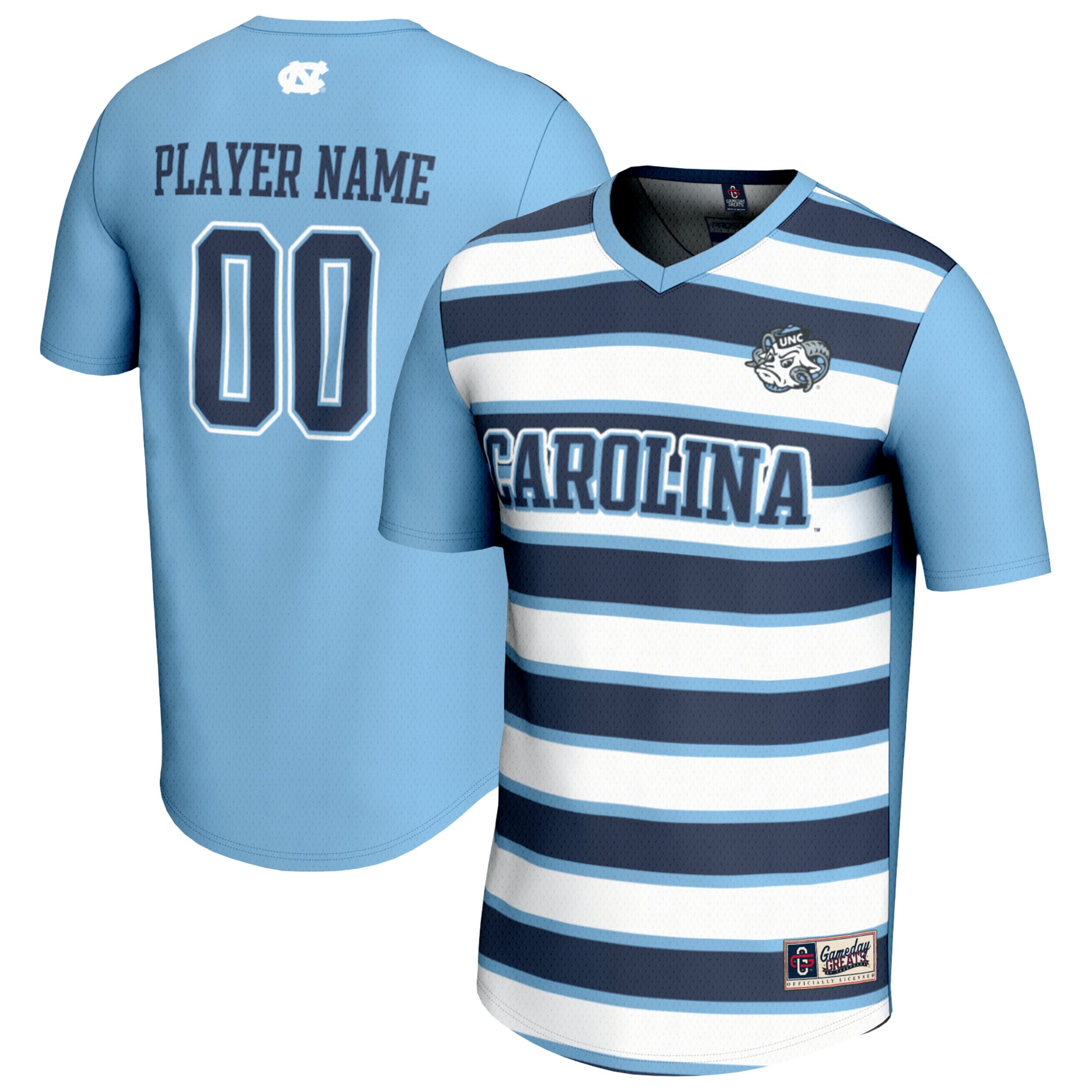 North Carolina Tar Heels Youth Collegiate Women's Soccer Lightweight Fashion - front and back view