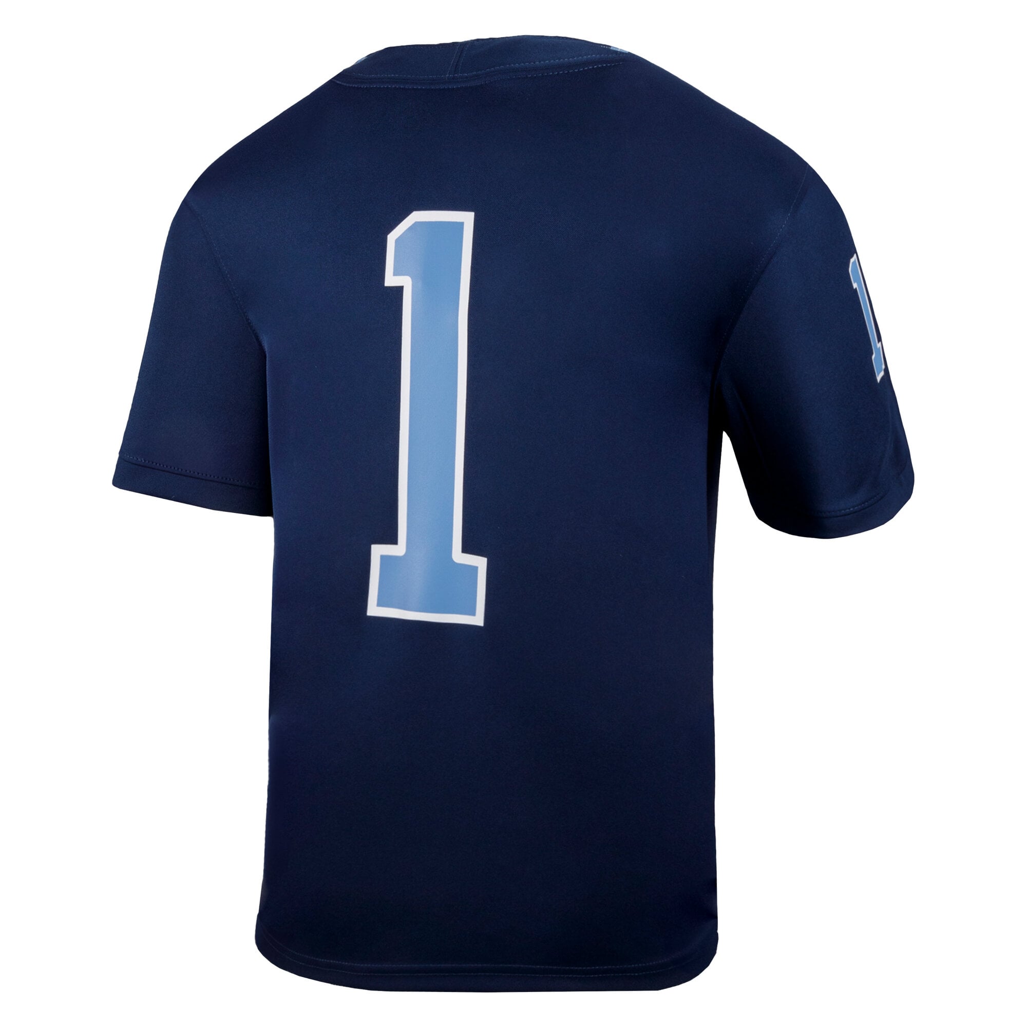 #1 North Carolina Tar Heels Youth Football Jersey Navy - back view