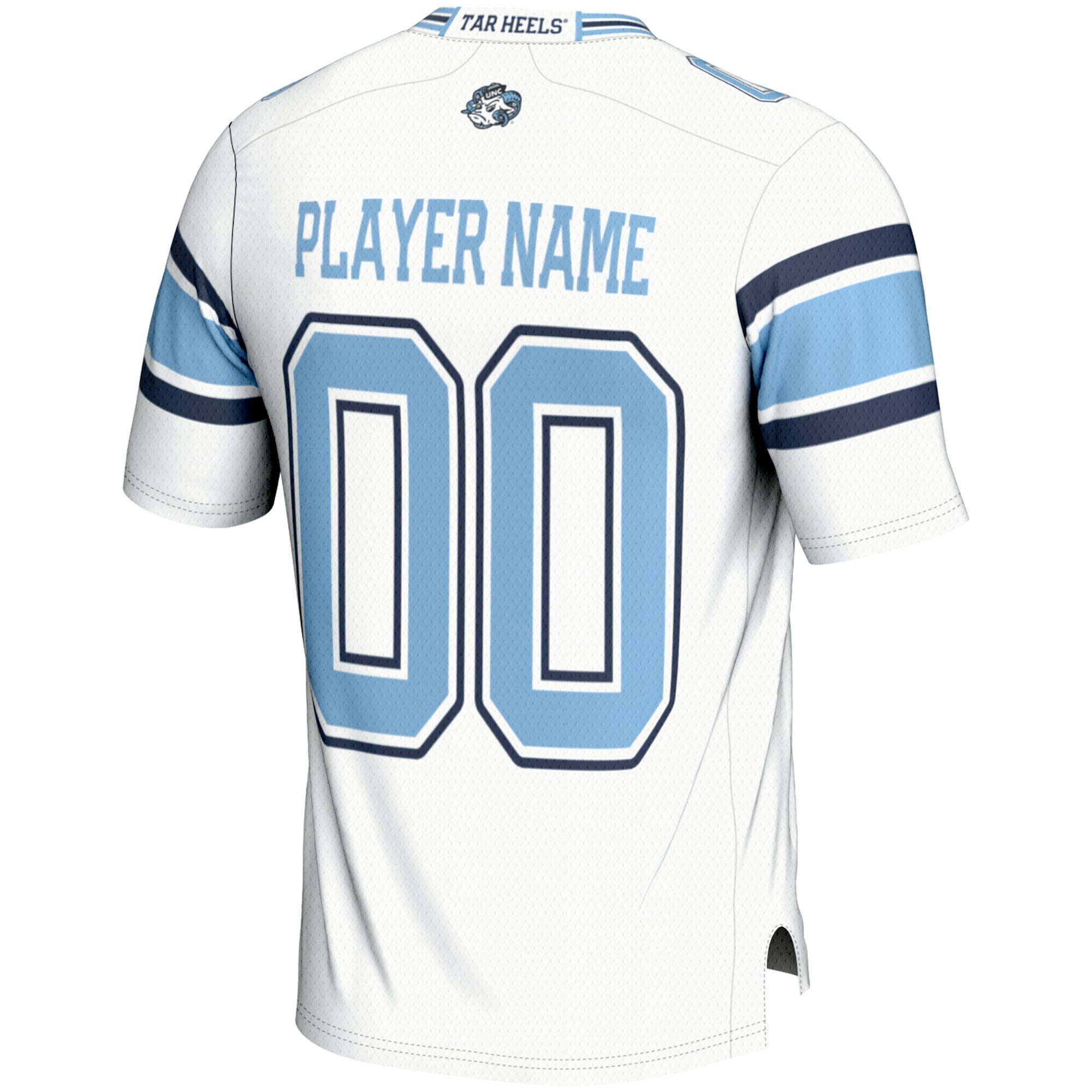 North Carolina Tar Heels Youth Football Jersey White - back view