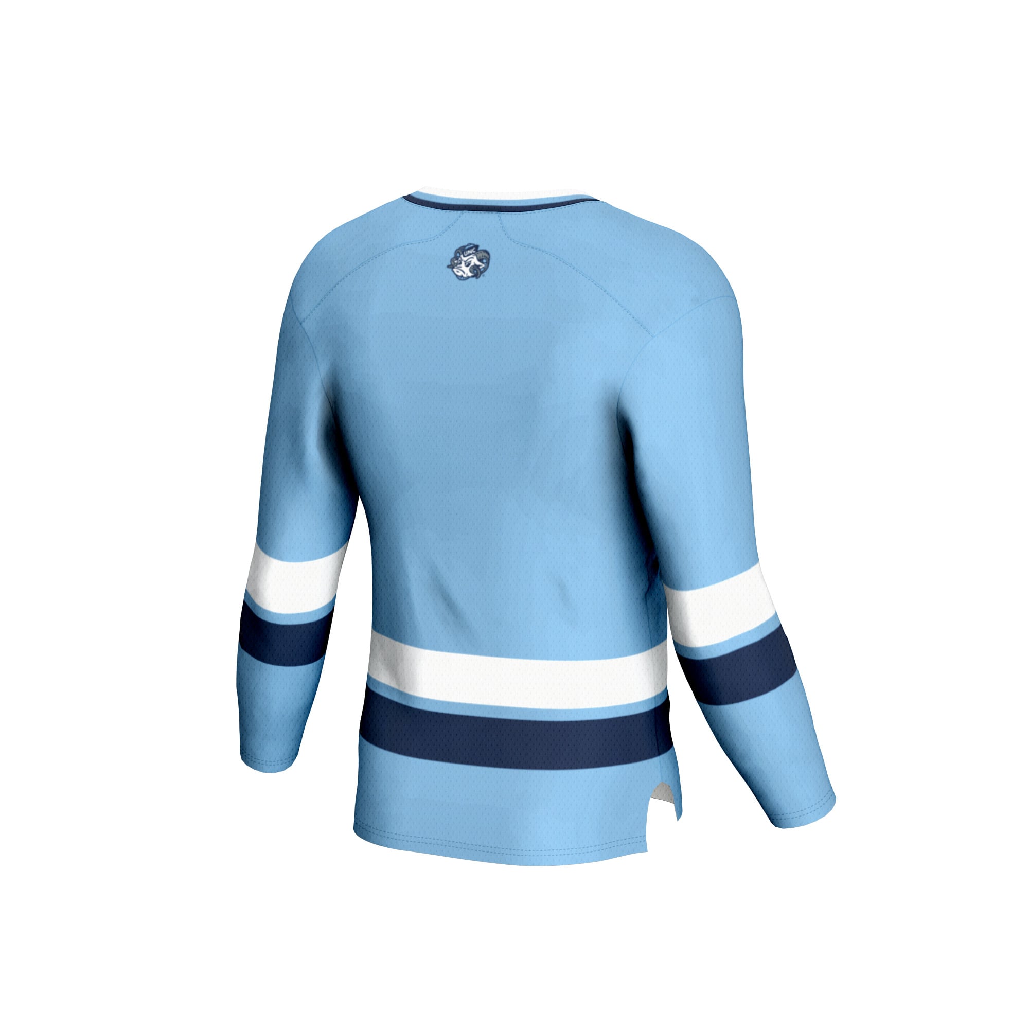 North Carolina Tar Heels Youth Hockey Jersey Light Blue - back view