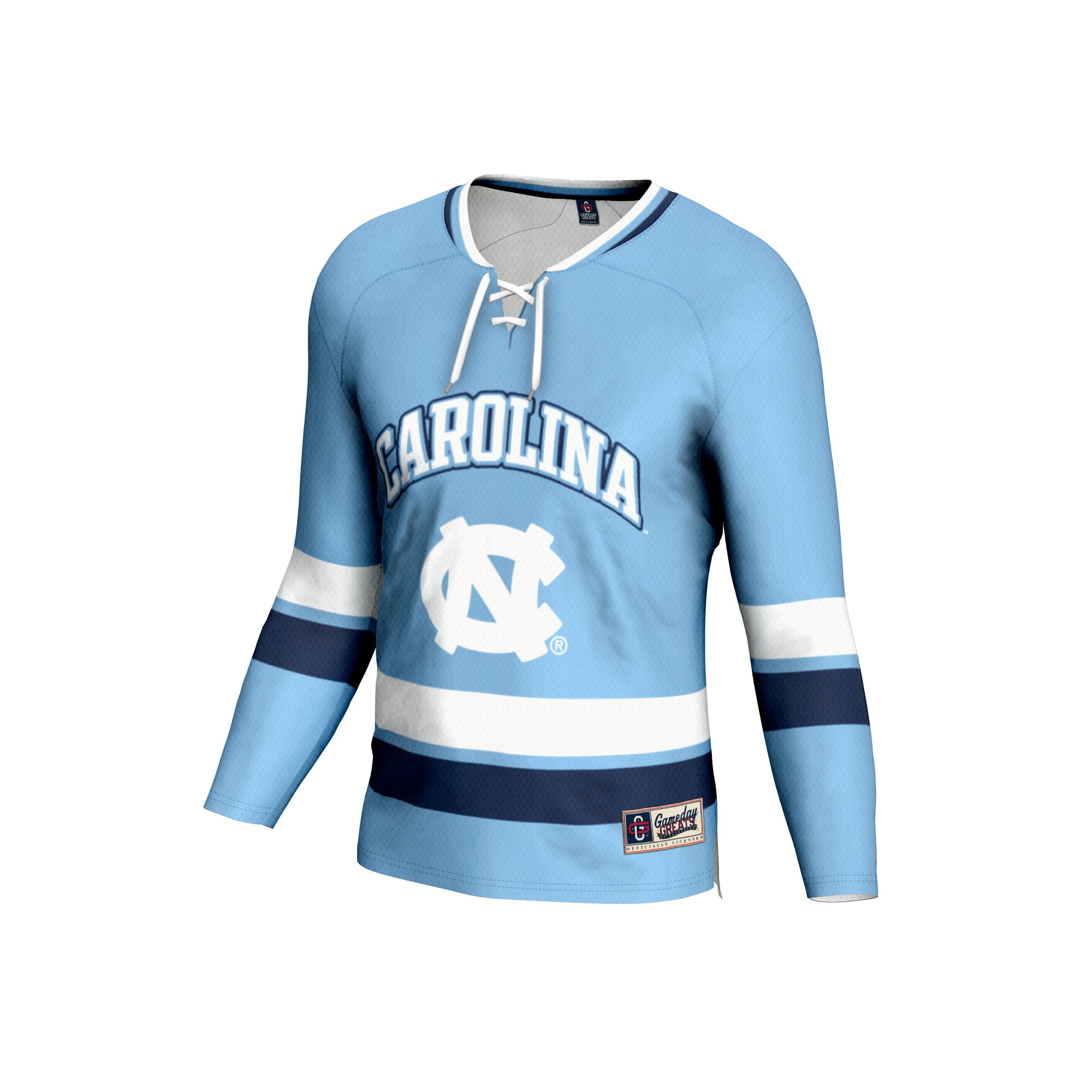 North Carolina Tar Heels Youth Hockey Jersey Light Blue - front view
