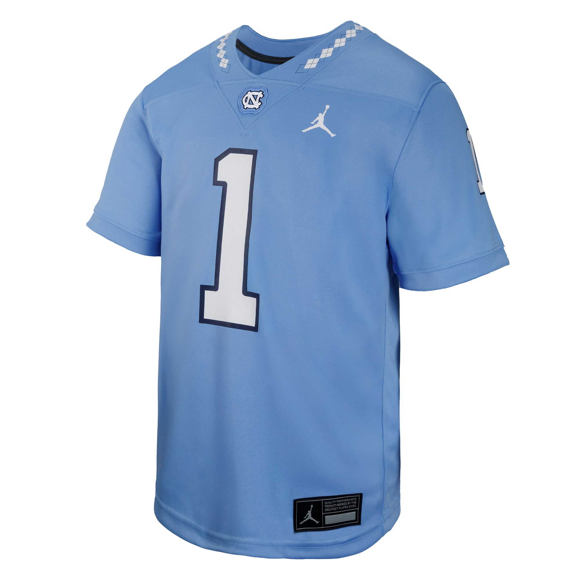 #1 North Carolina Tar Heels Youth Jersey Carolina Blue - front view