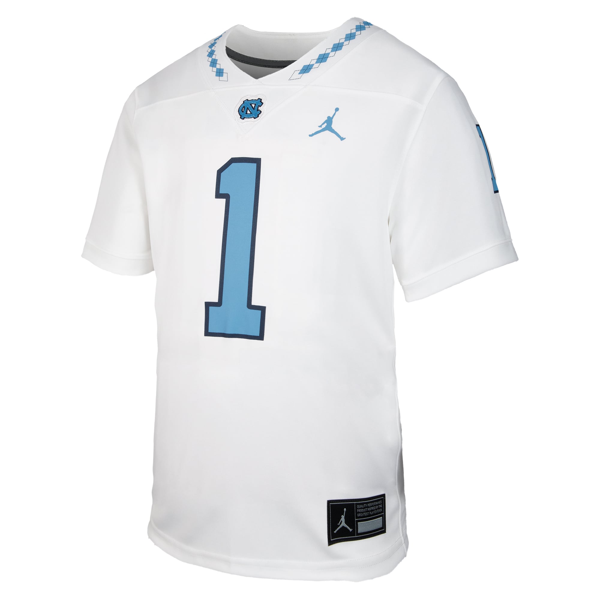 #1 North Carolina Tar Heels Youth Jersey White - front view