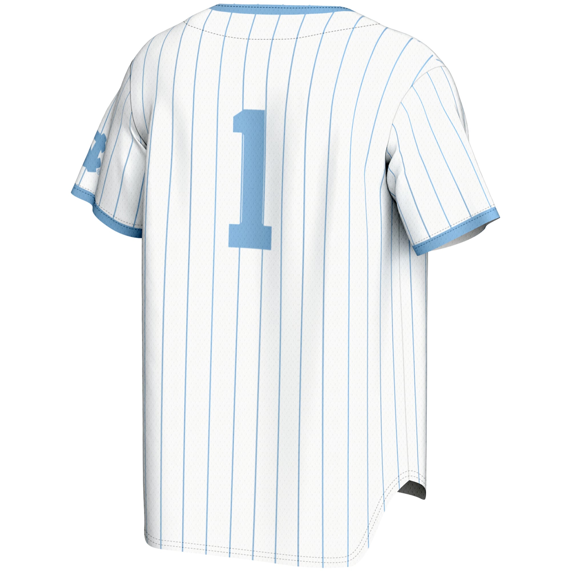 #1 North Carolina Tar Heels Youth Lightweight Baseball Jersey White - back view