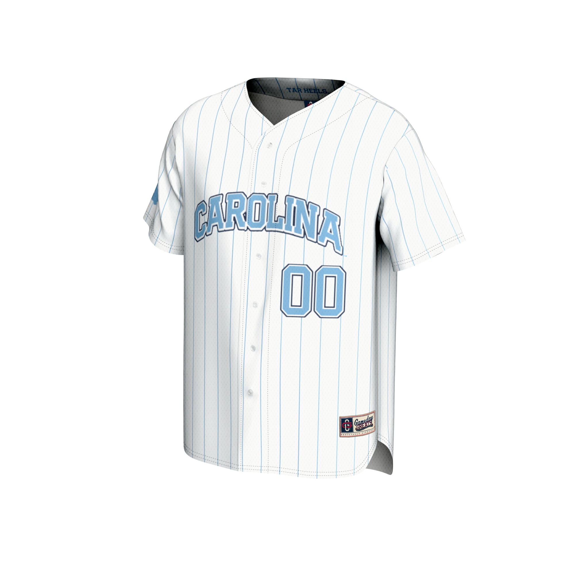 North Carolina Tar Heels Youth Lightweight Baseball Jersey White - front view