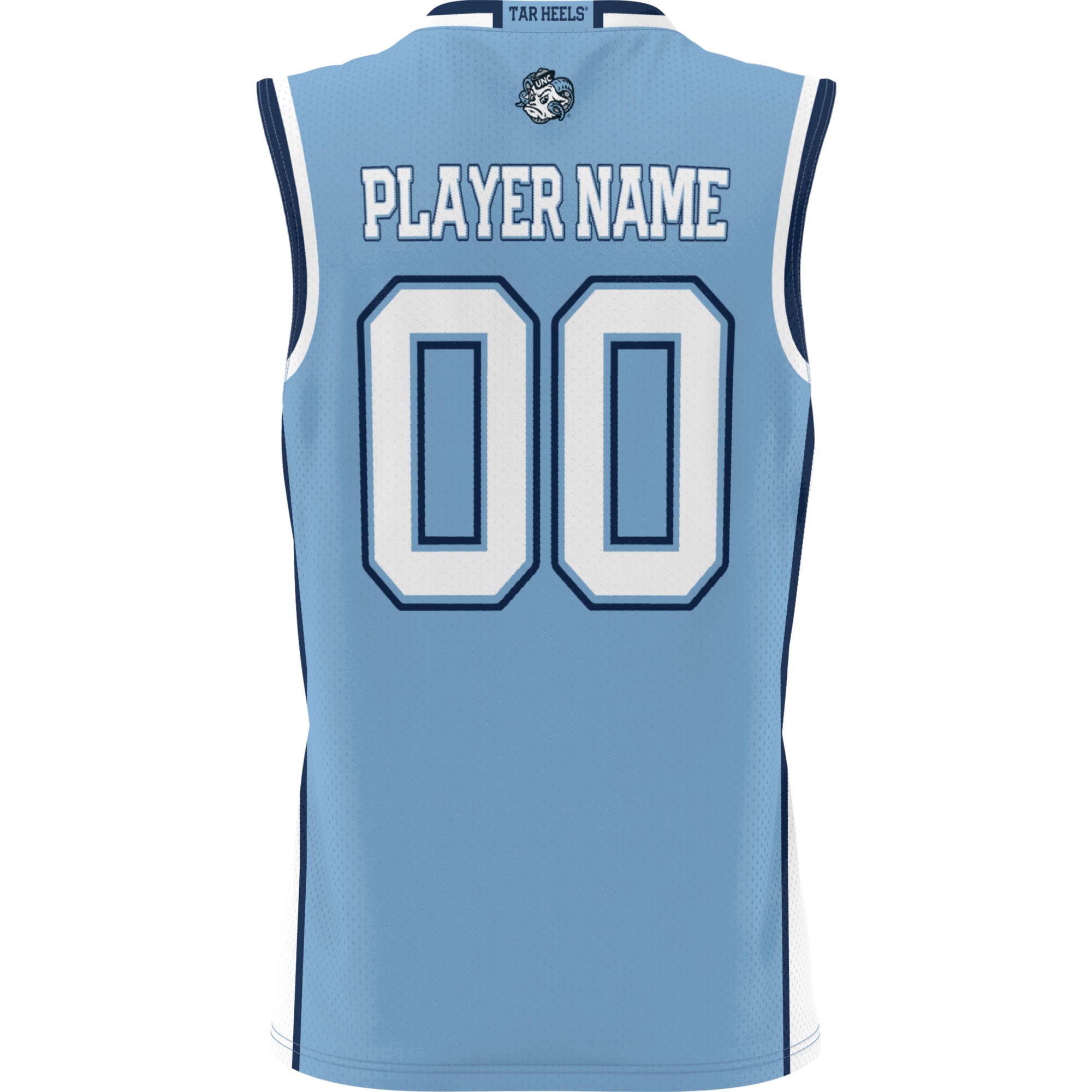 North Carolina Tar Heels Youth Lightweight Men's Basketball Jersey Light Blue - back view