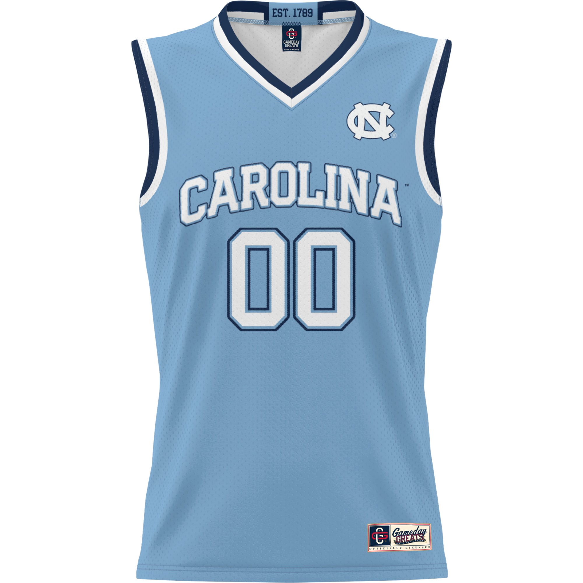 North Carolina Tar Heels Youth Lightweight Men's Basketball Jersey Light Blue - front view