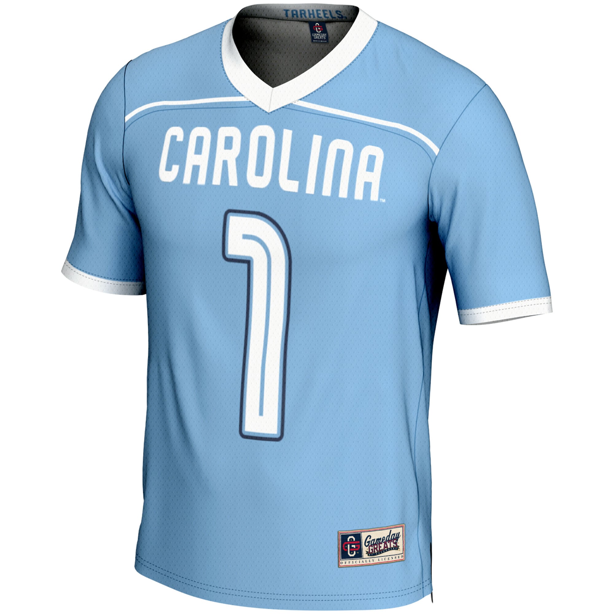 #1 North Carolina Tar Heels Youth Lightweight Men's Lacrosse Jersey Carolina Blue - front view