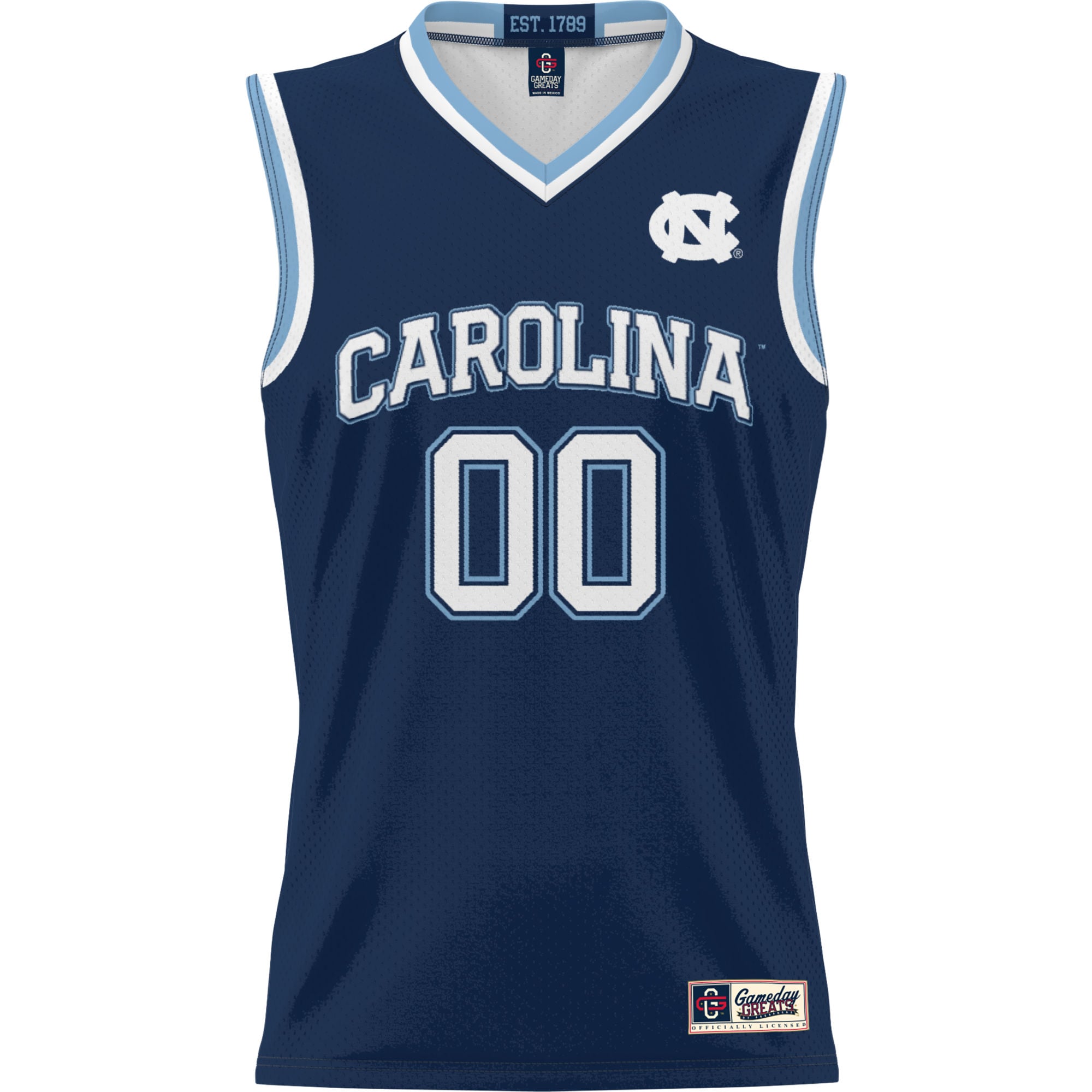 North Carolina Tar Heels Youth Lightweight Women's Basketball Jersey Navy - front view