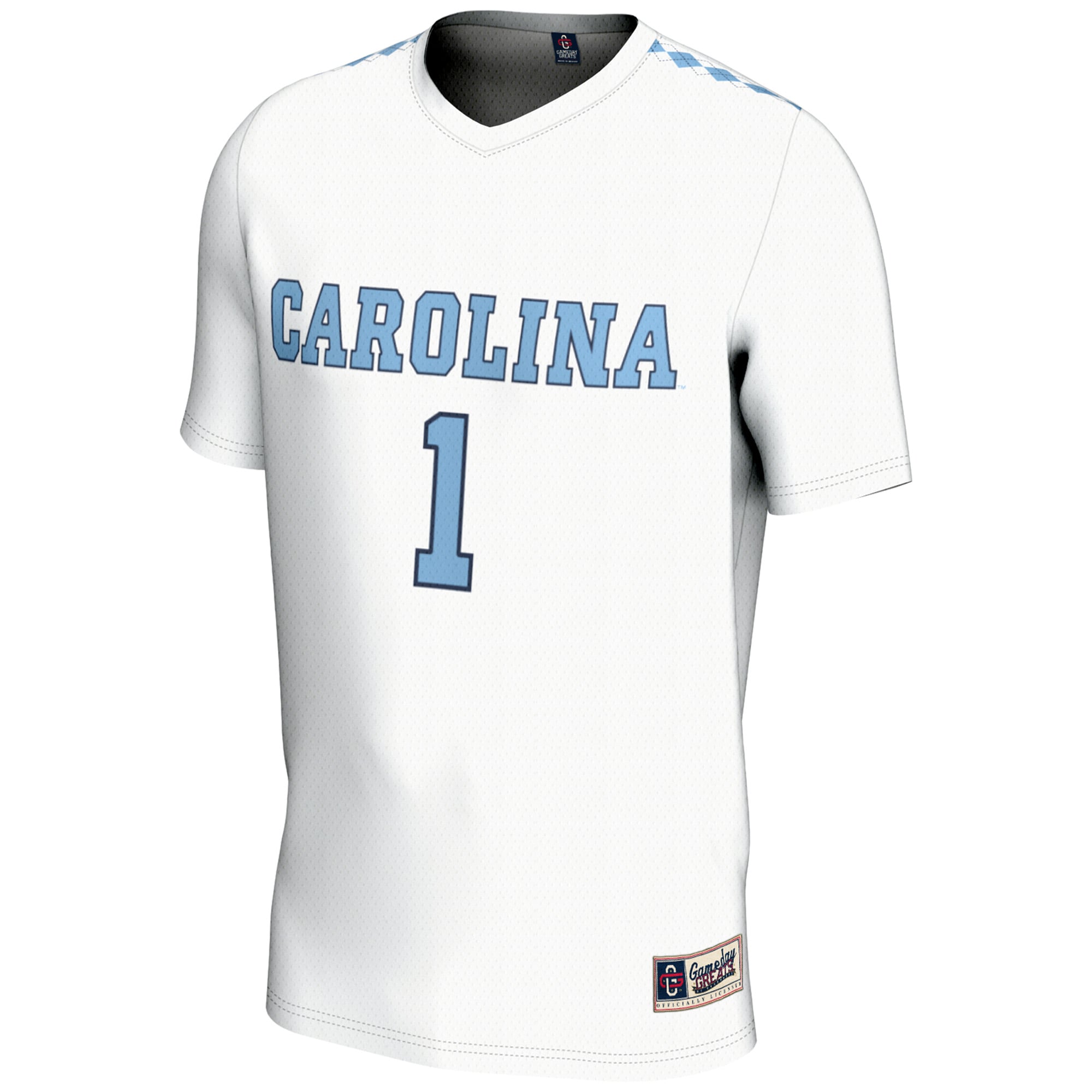 #1 North Carolina Tar Heels Youth Lightweight Women's Lacrosse Jersey White - front view