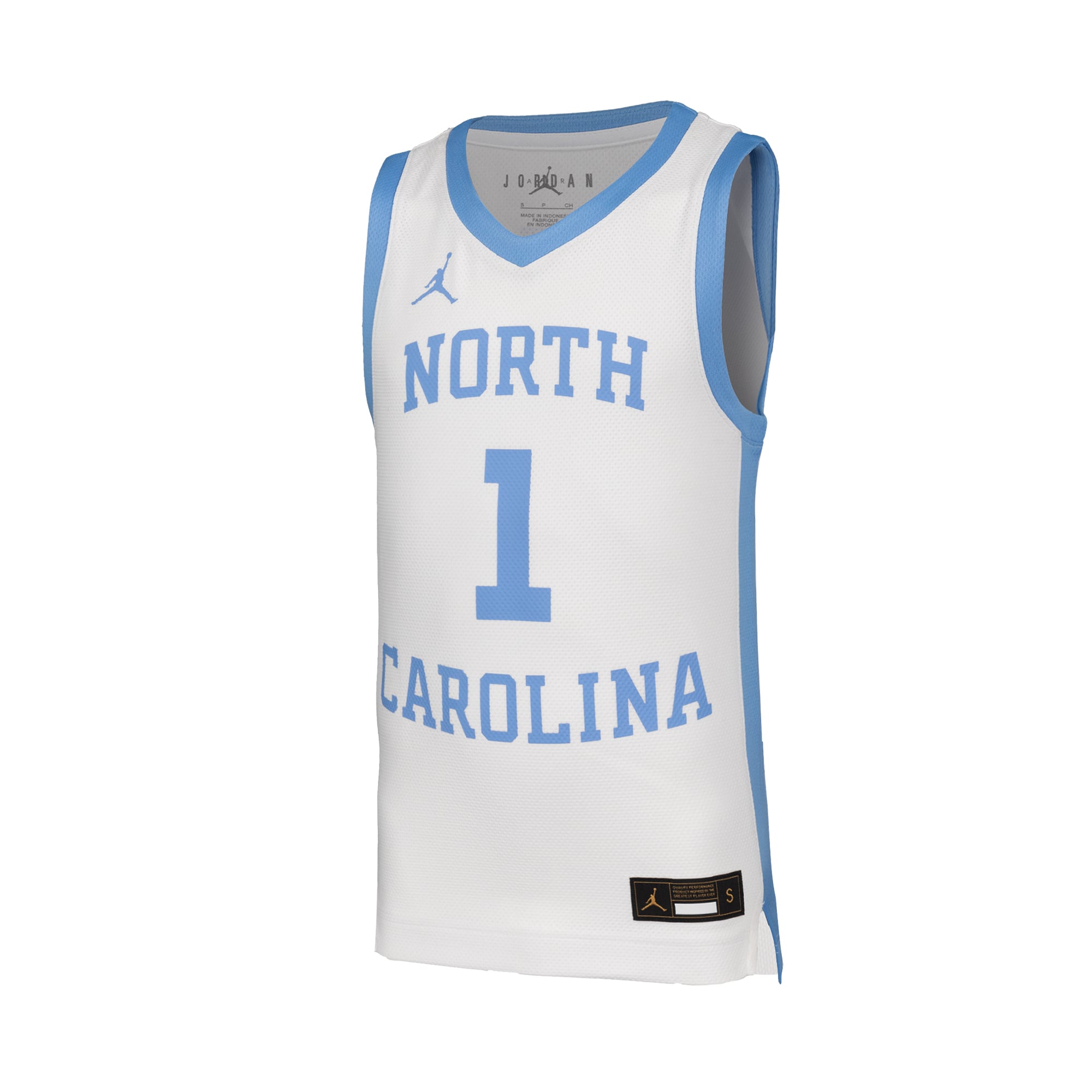 #1 North Carolina Tar Heels Youth Retro Basketball Jersey White - front view